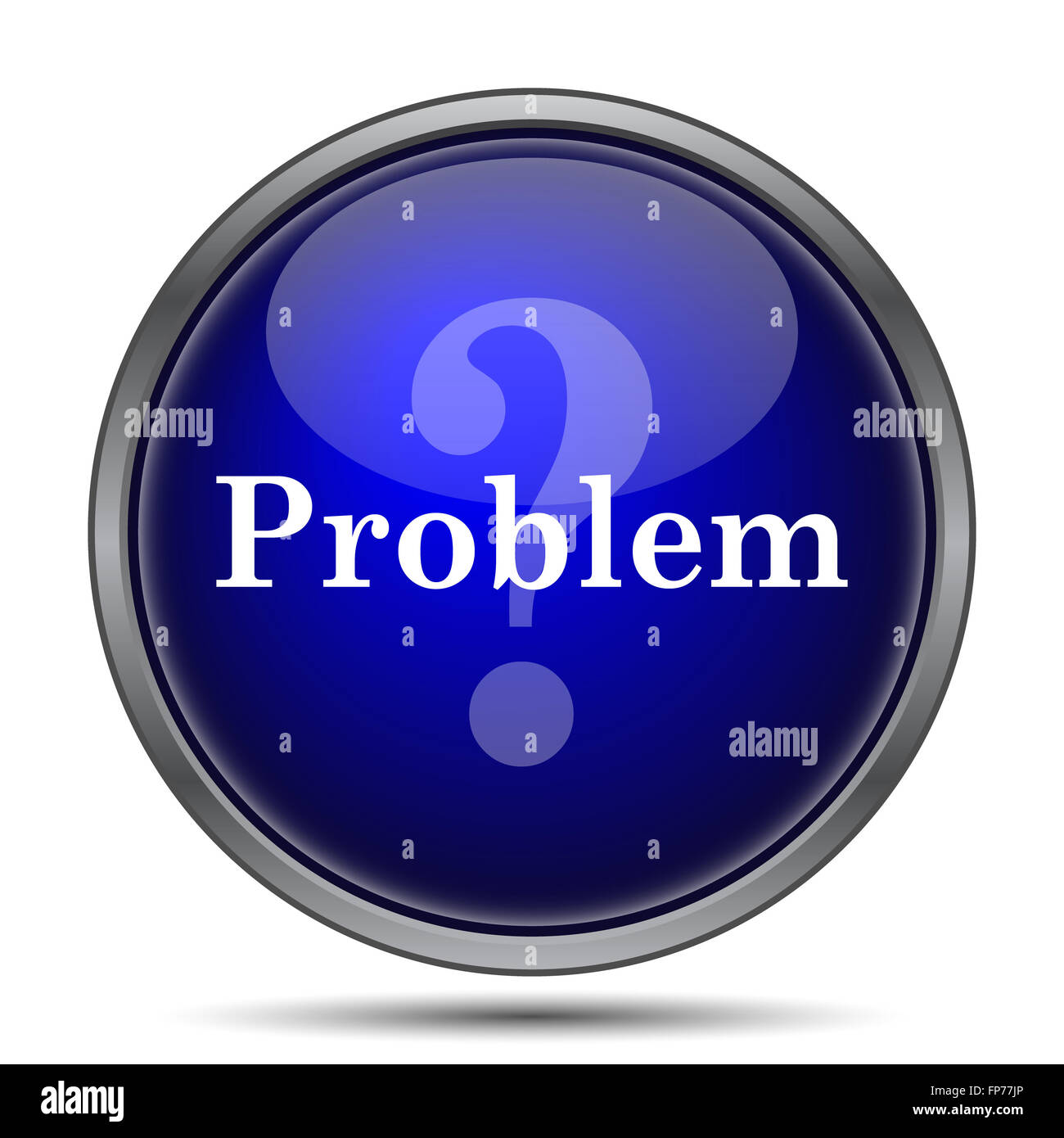 Problem icon. Internet button on white background Stock Photo - Alamy