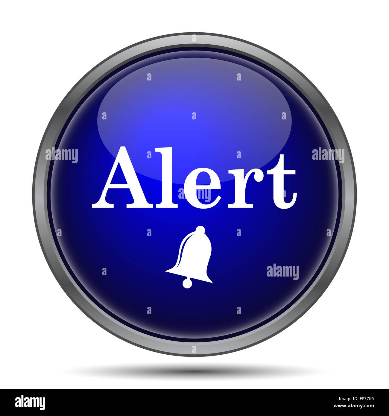 Alert icon. Internet button on white background Stock Photo - Alamy