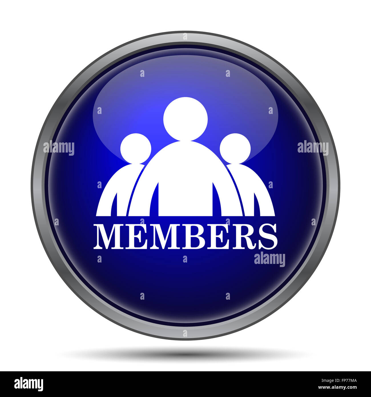 Members icon. Internet button on white background Stock Photo - Alamy