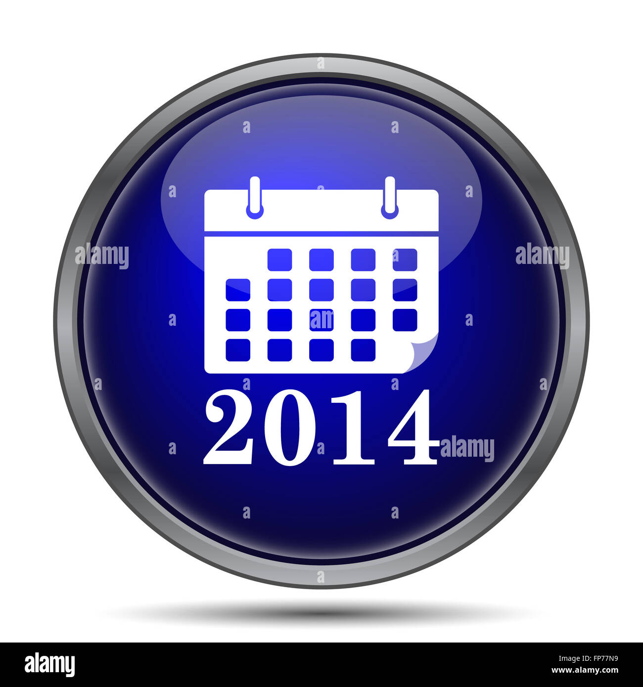 2014 calendar icon. Internet button on white background Stock Photo - Alamy