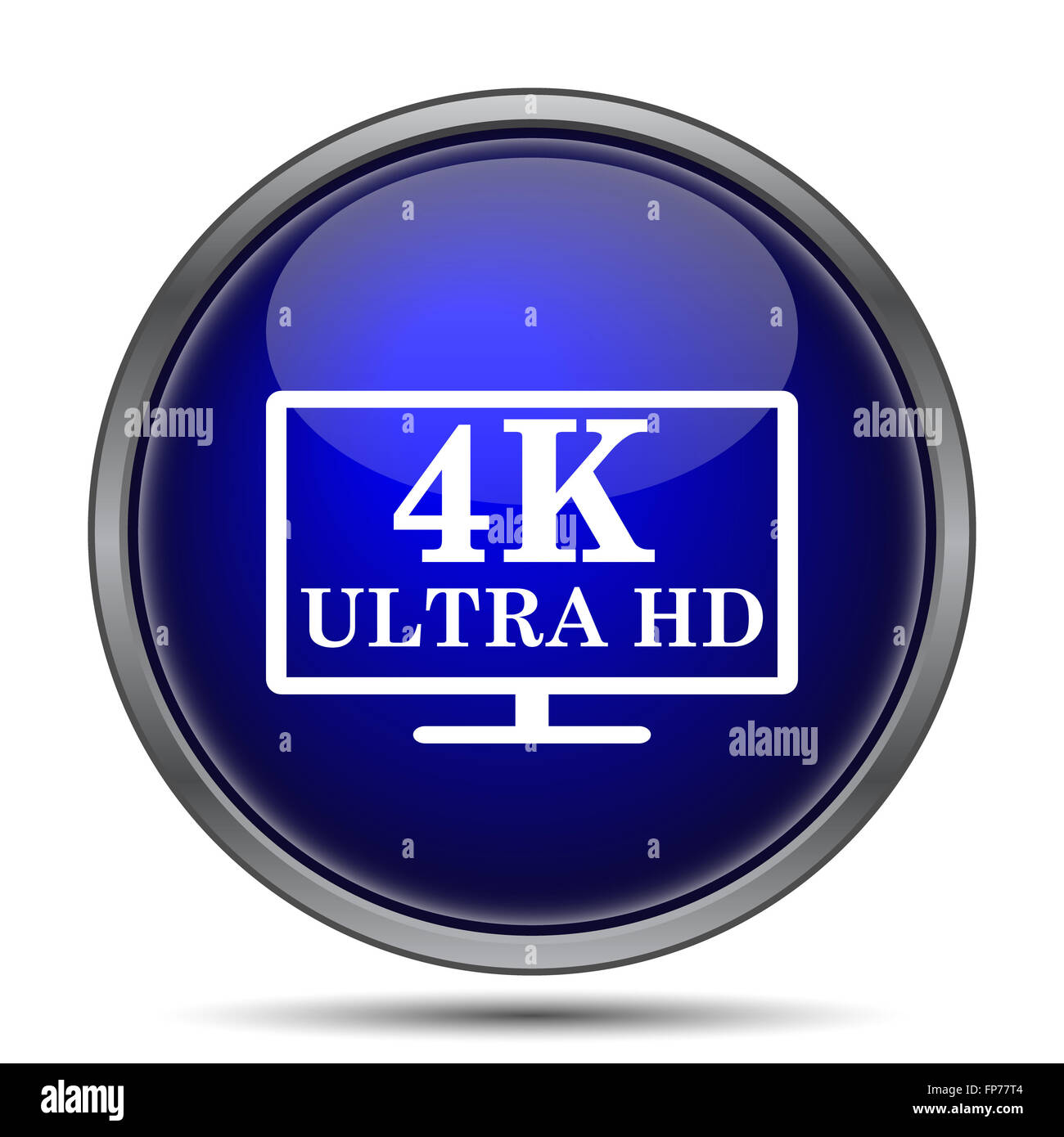 4K ultra HD icon. Internet button on white background Stock Photo - Alamy