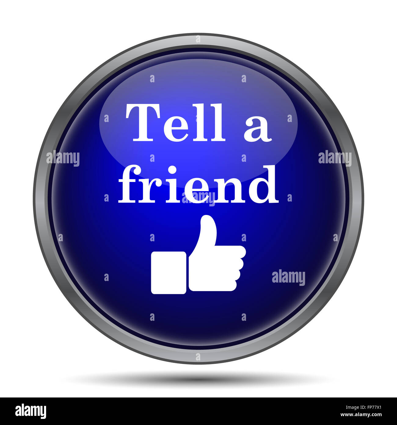 Tell a friend icon. Internet button on white background Stock Photo - Alamy