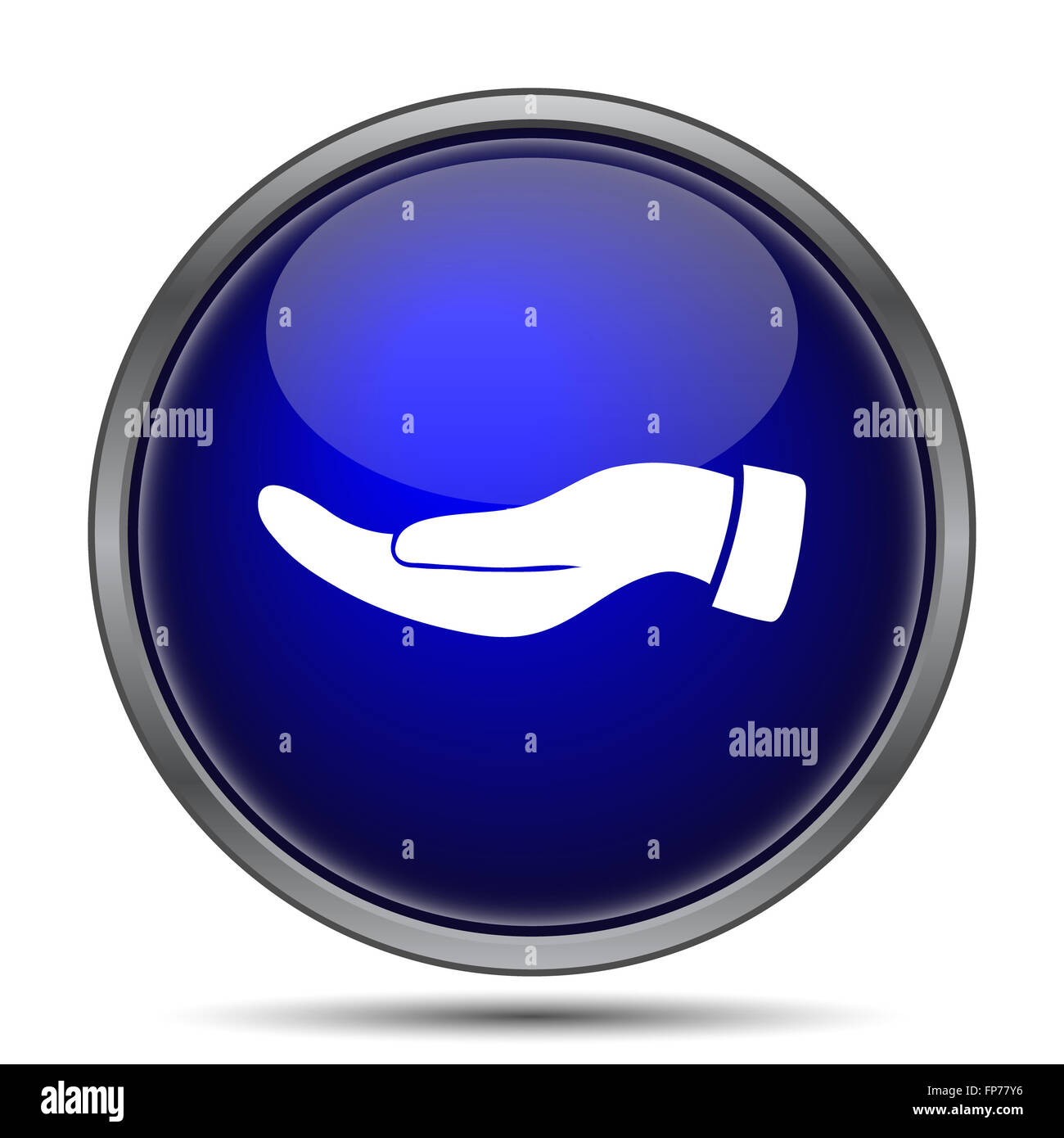 Hand icon. Internet button on white background Stock Photo - Alamy