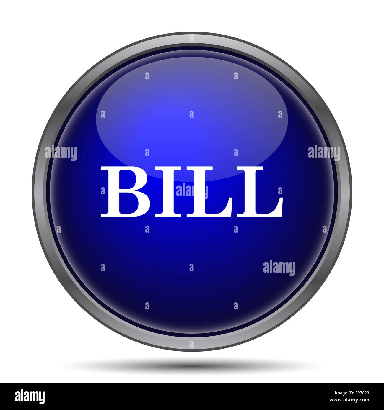 Bill icon. Internet button on white background Stock Photo - Alamy
