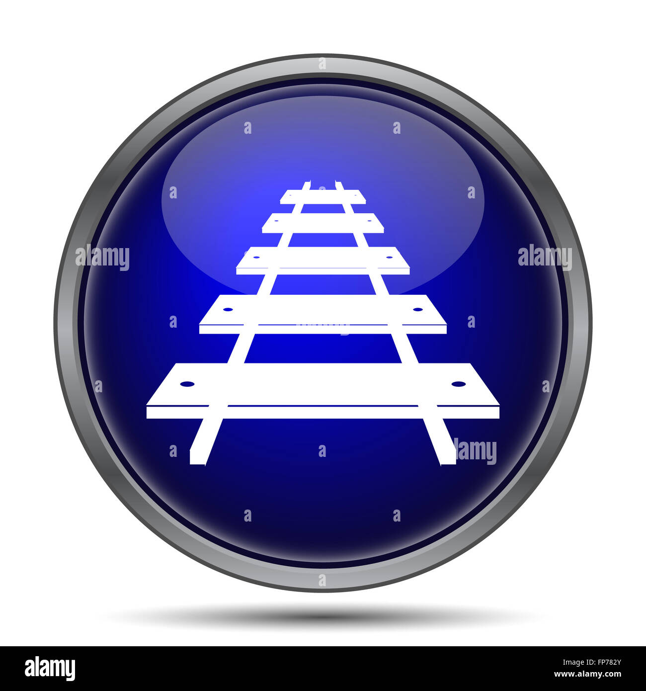 Rail road icon. Internet button on white background Stock Photo - Alamy