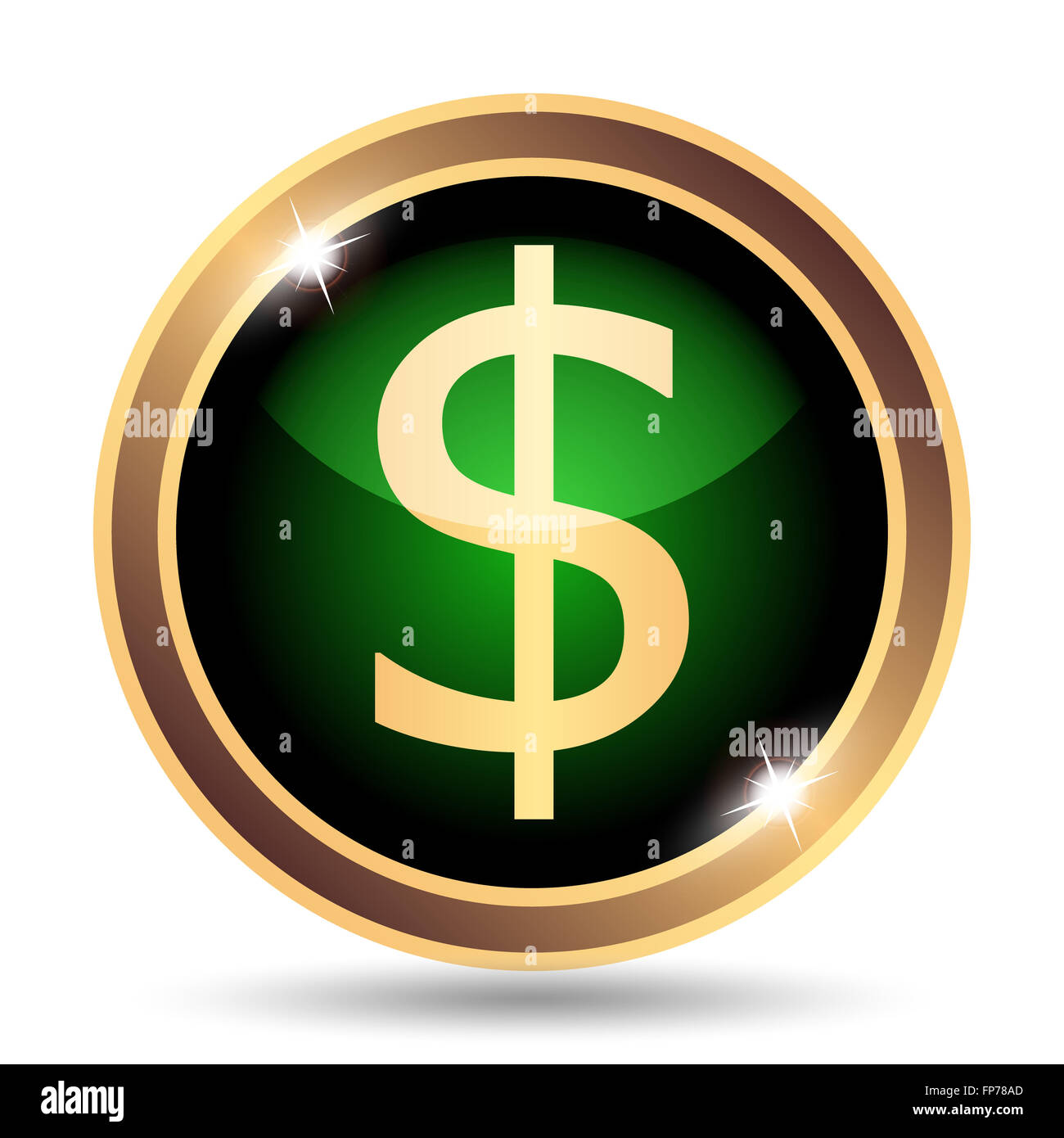 Dollar icon. Internet button on white background Stock Photo - Alamy