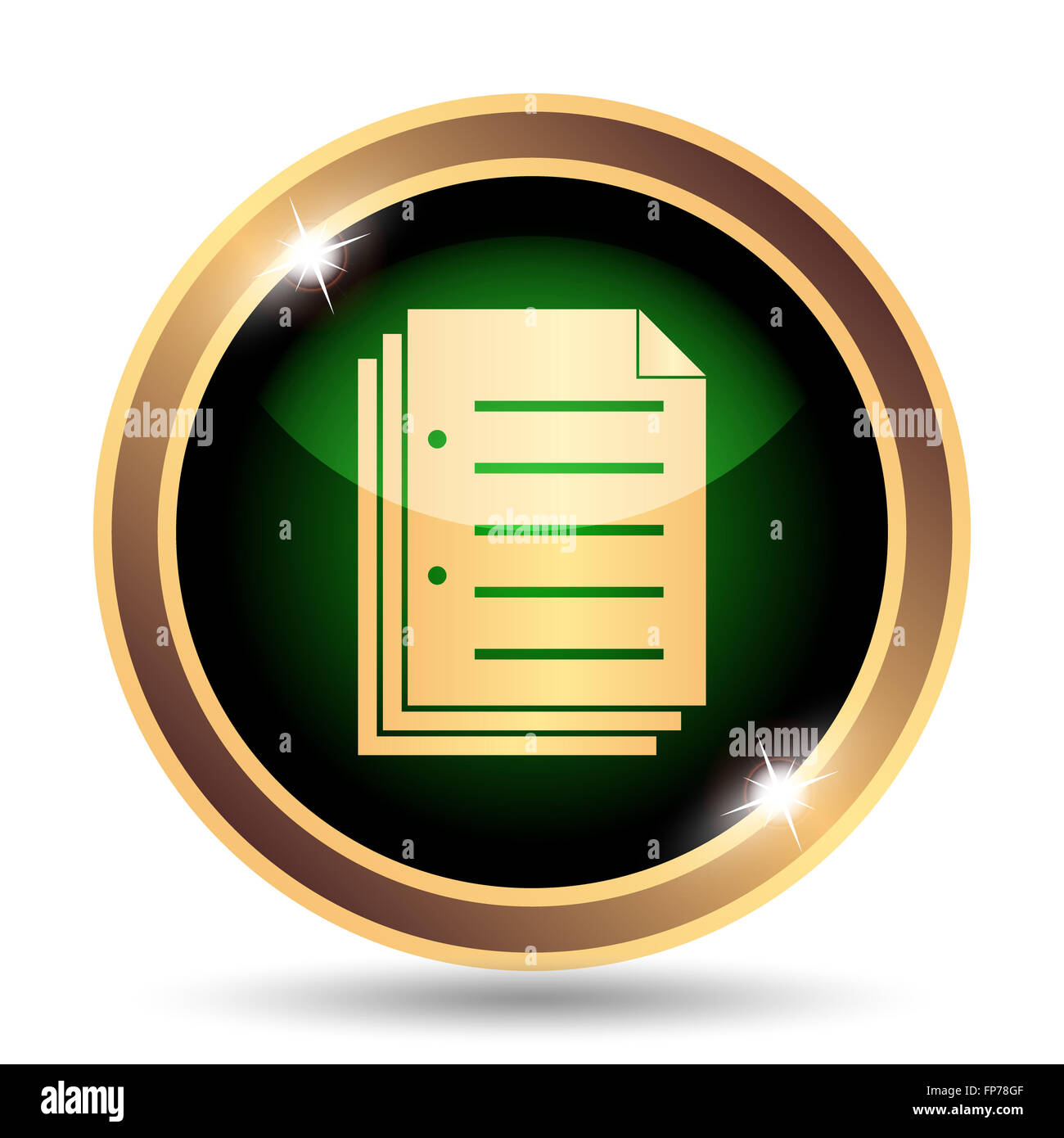Document icon. Internet button on white background Stock Photo - Alamy