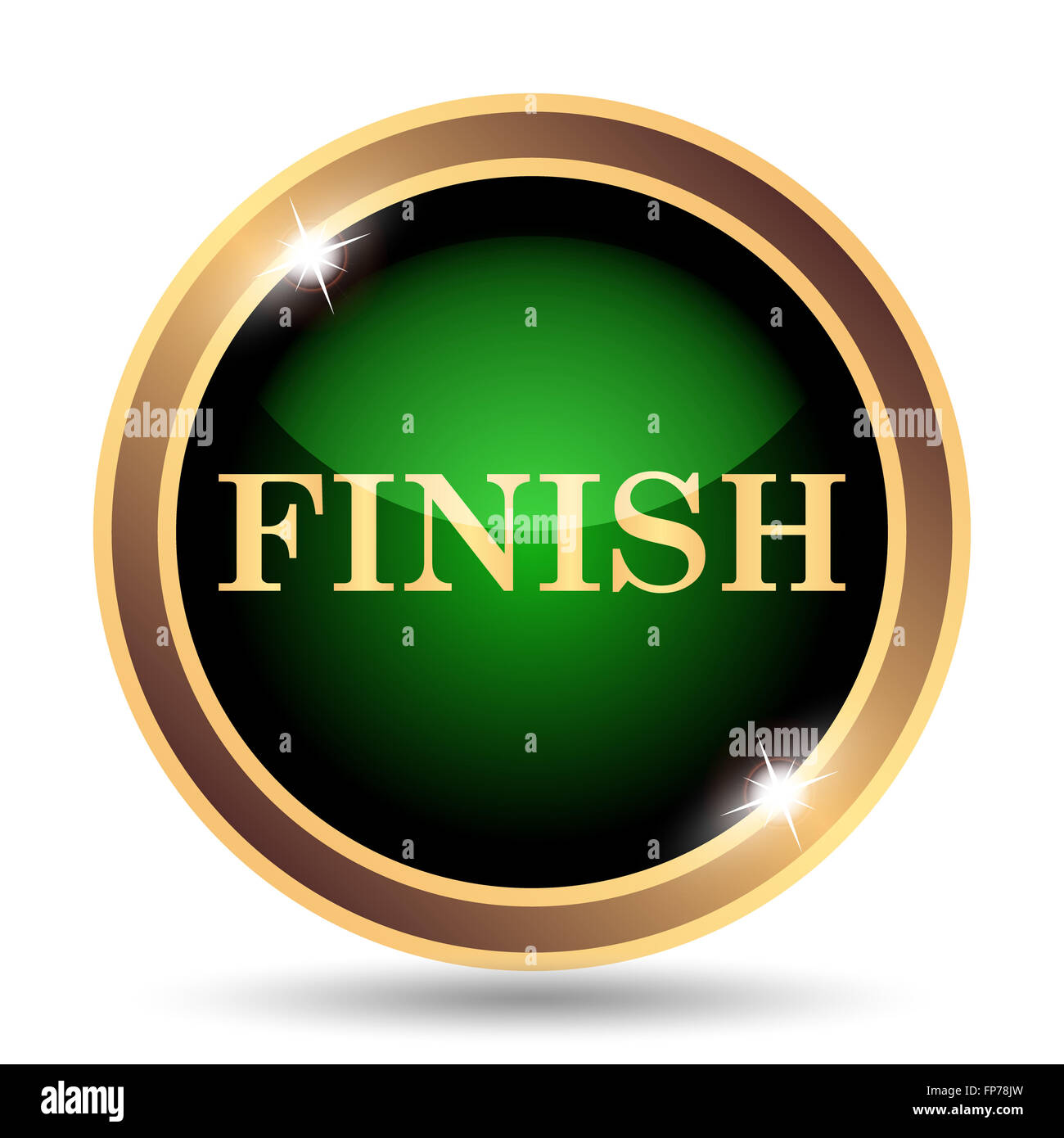 Finish icon. Internet button on white background Stock Photo - Alamy