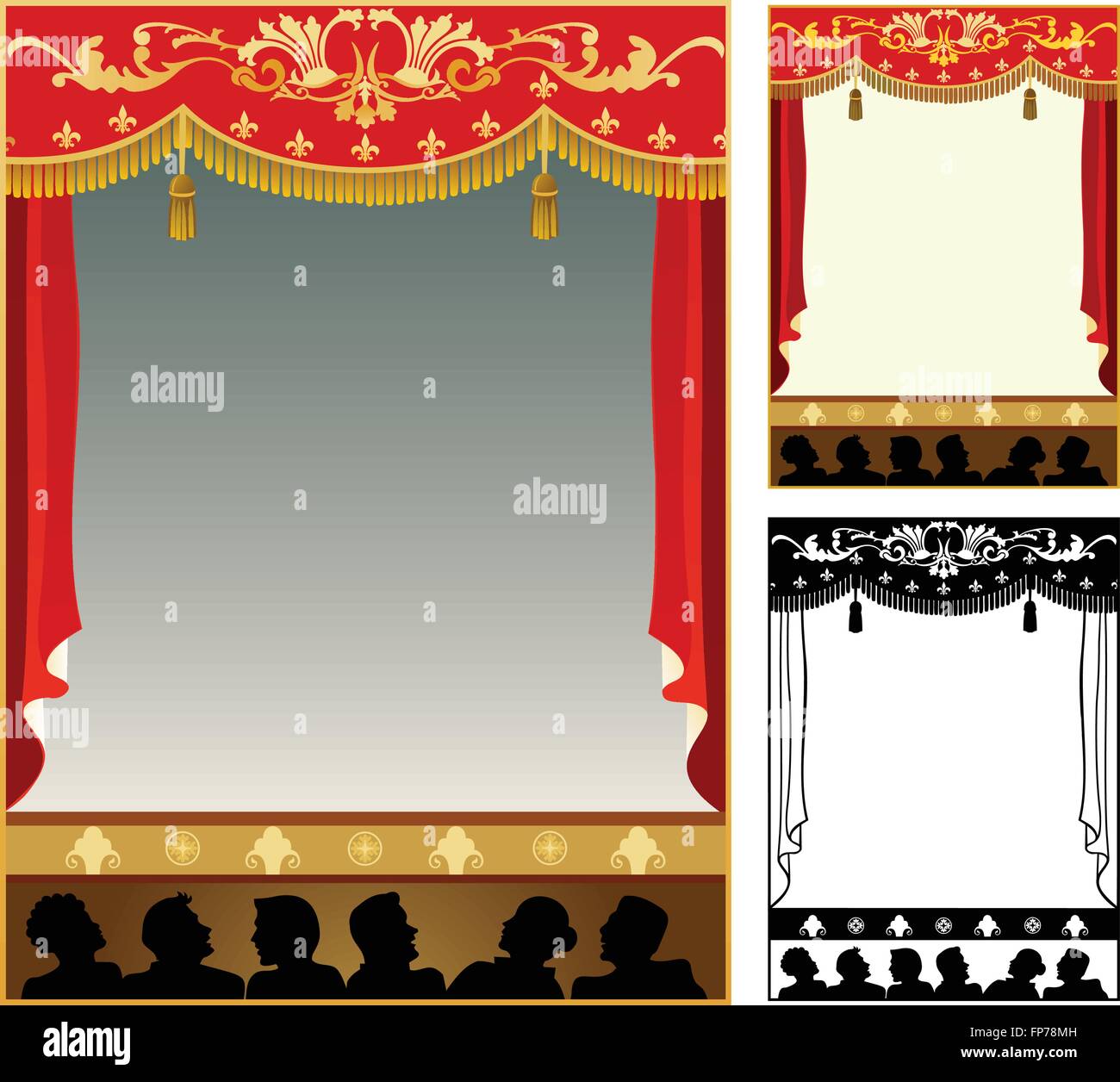 Border Of Theater Stage With Audience Includes Non Gradient And