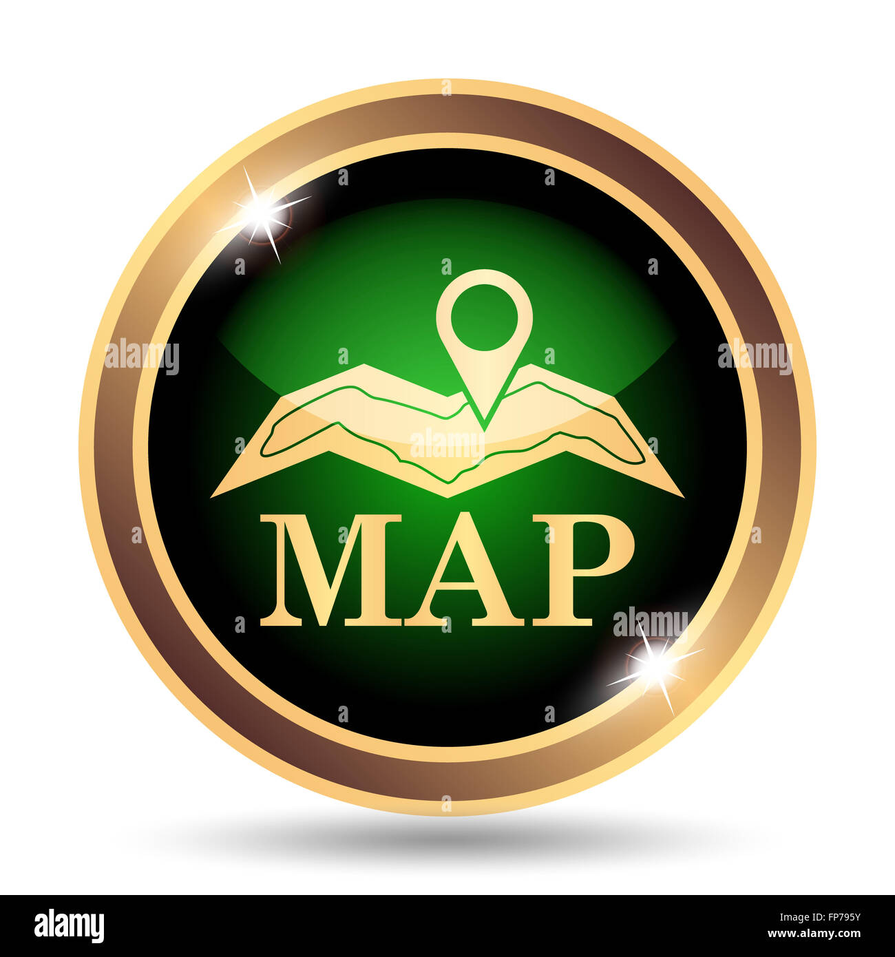 Map icon. Internet button on white background Stock Photo - Alamy