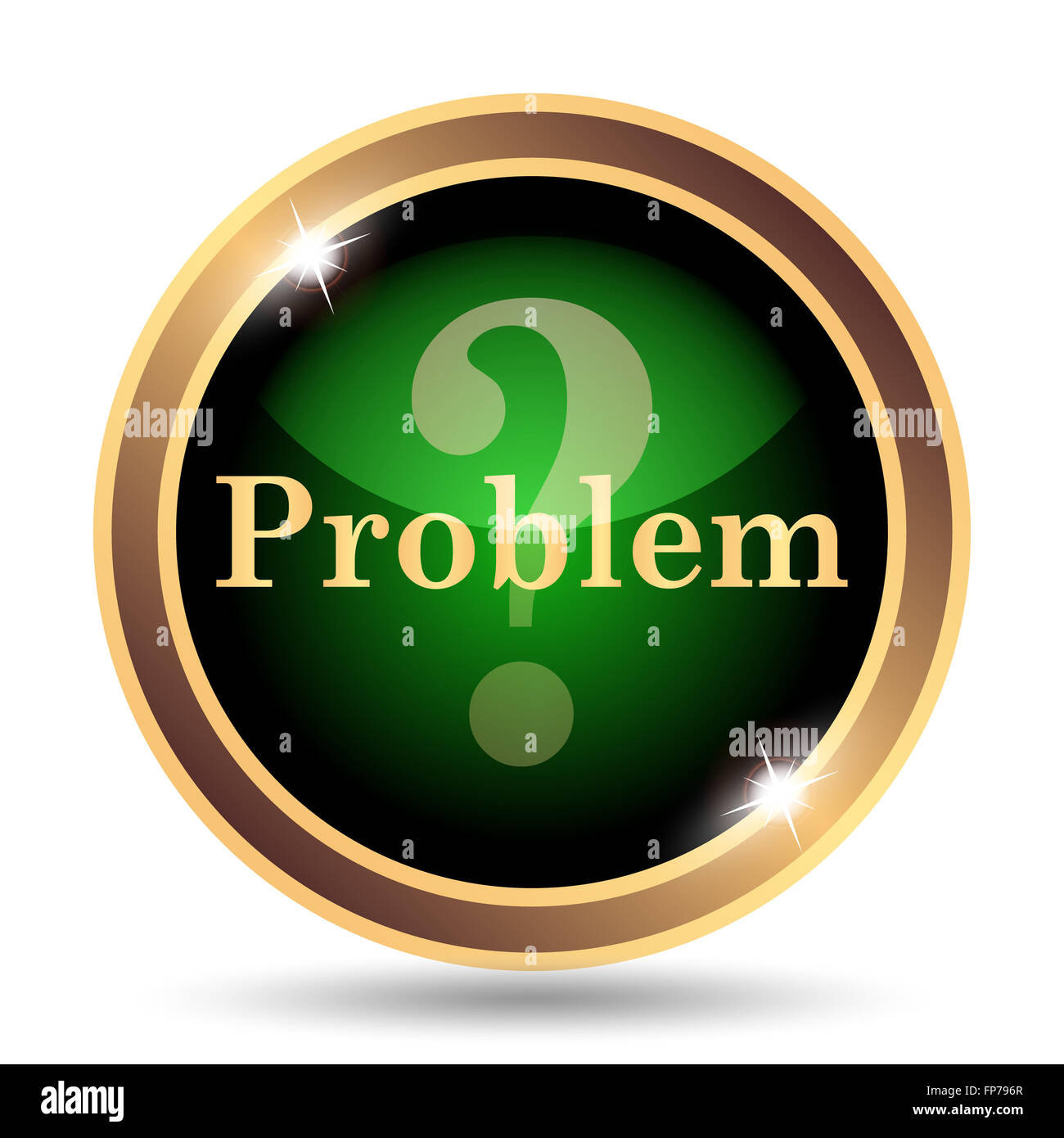 Problem icon. Internet button on white background Stock Photo - Alamy