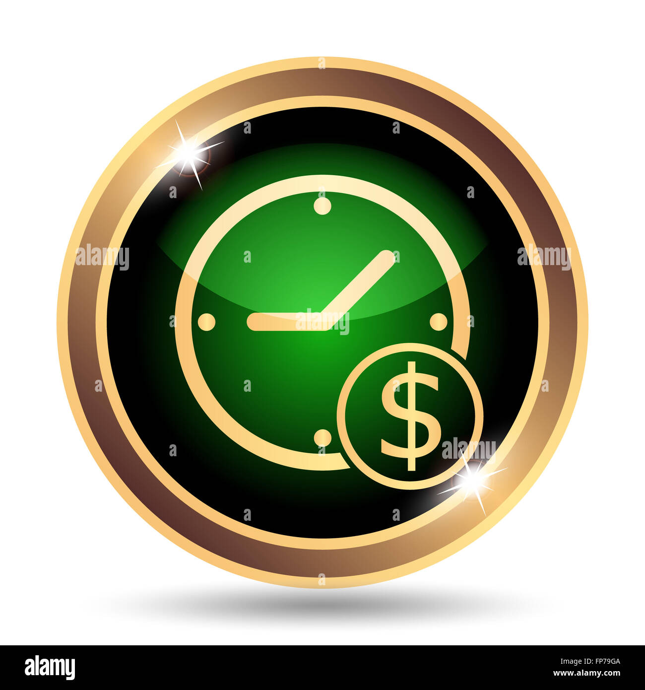 Time is money icon. Internet button on white background Stock Photo - Alamy