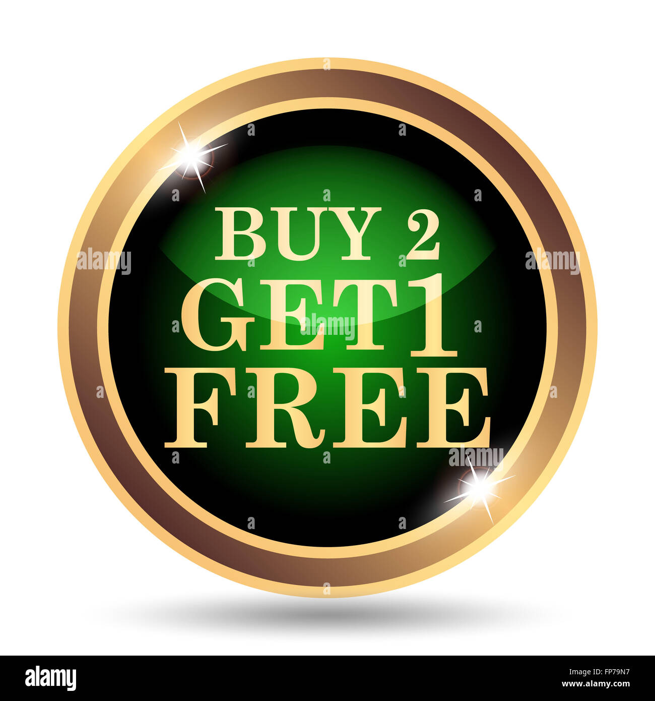 Buy 2 get 1 free offer icon. Internet button on white background Stock ...