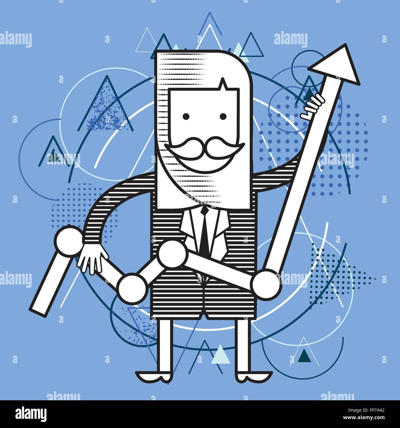 Business Man Hold Finance Graph Chart Arrow Up, Success Concept Over ...