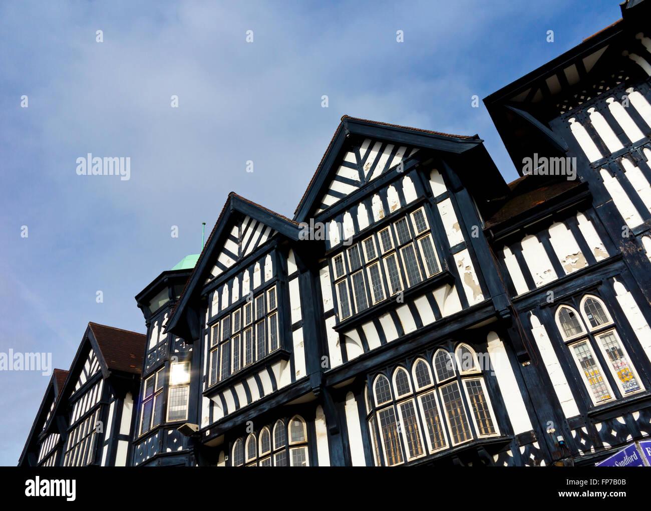 Knifesmithgate in Chesterfield  Derbyshire England UK a shopping street with a mock tudor facade Stock Photo