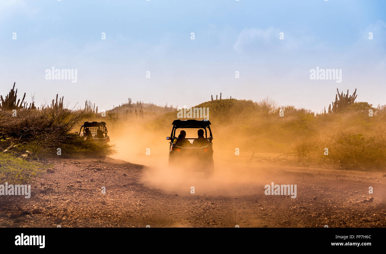 Driving buggies off road Stock Photo