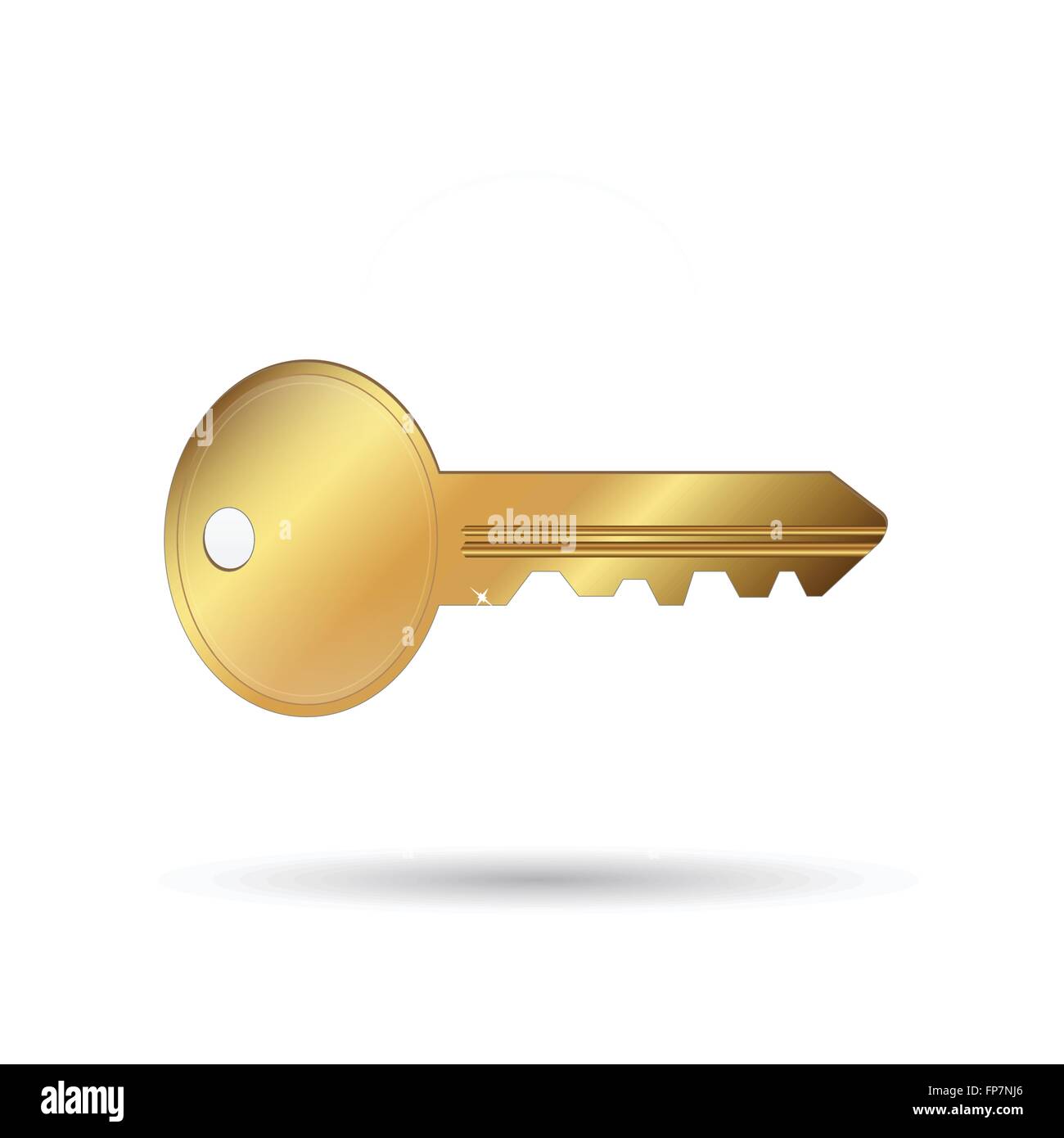 Image of a gold key isolated on a white background Stock Vector Image ...