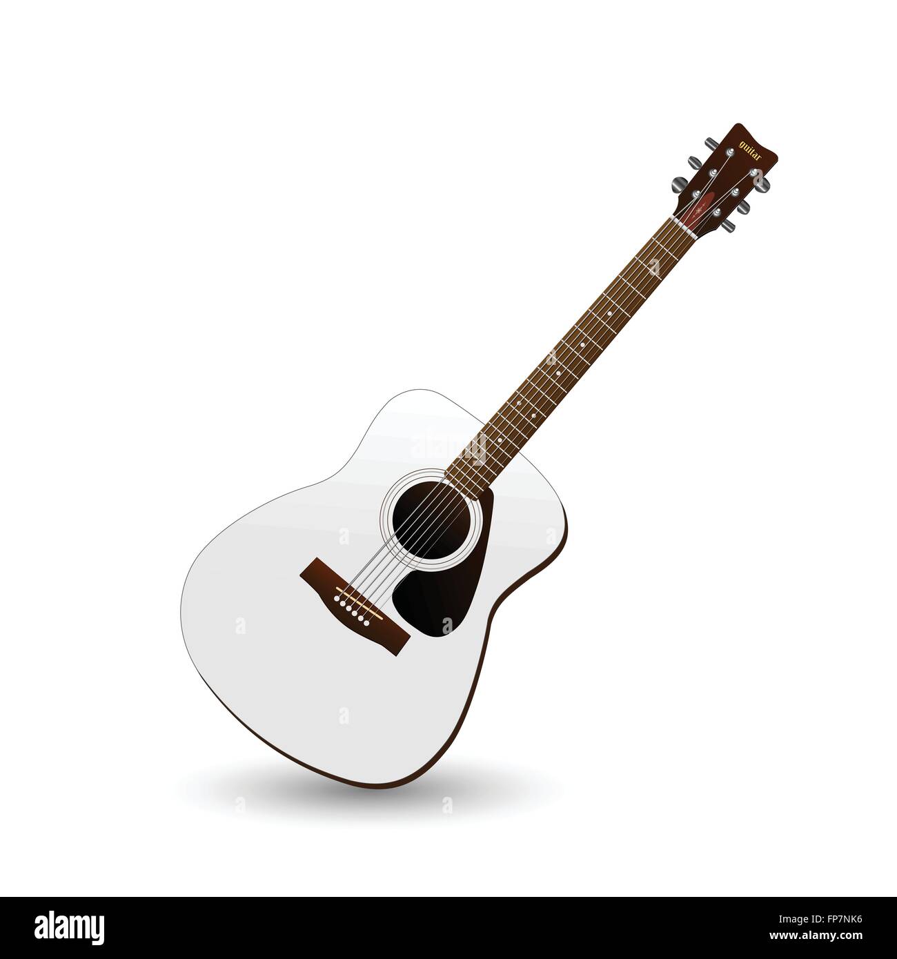 Image of guitar isolated on a white background. Stock Vector
