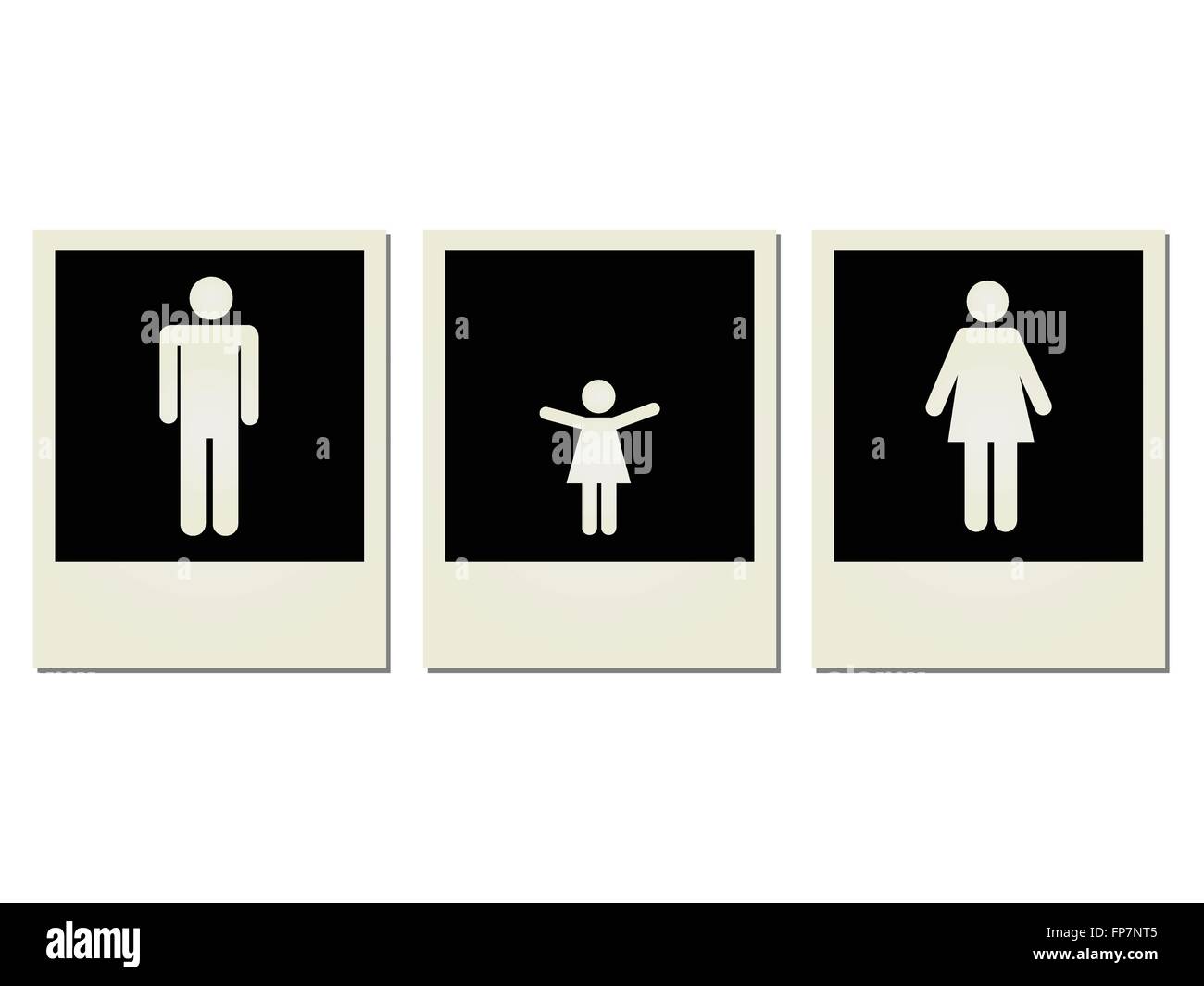 Image of pictures with silhouettes isolated on a white background Stock ...