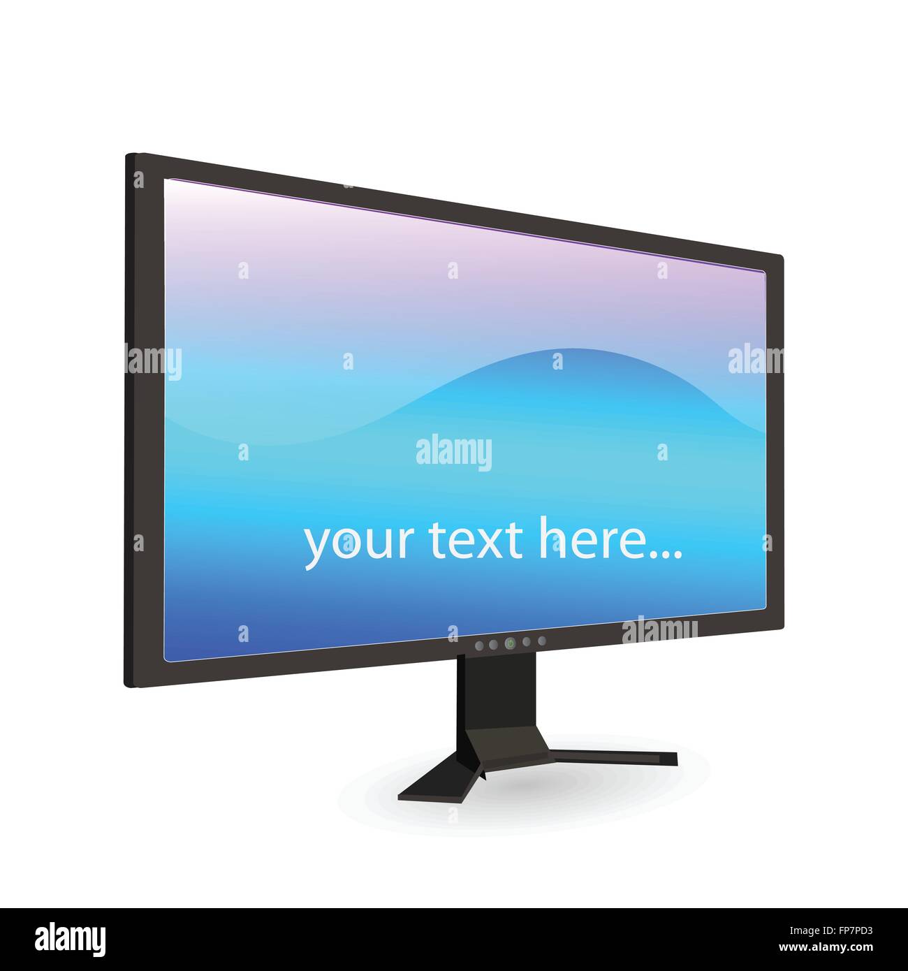 Computer Images Editable Image of a computer screen with editable text isolated on a white ...