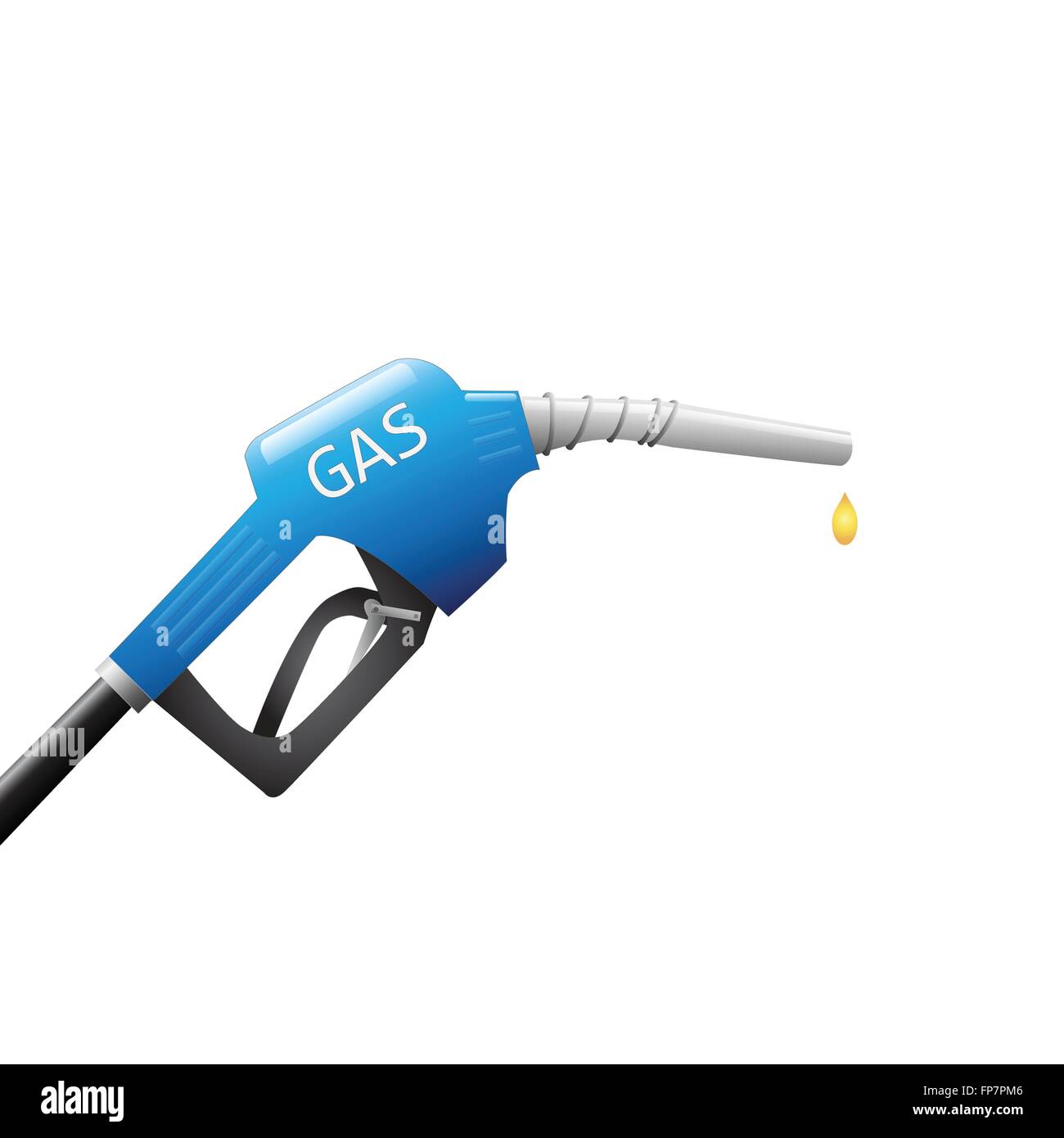 Fuel handle pump with hose vector illustration. Green petrol pump