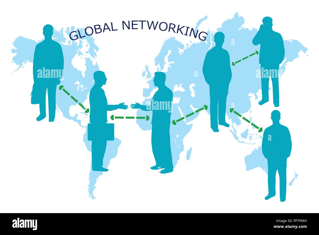 Image of a global networking business background with businessmen and