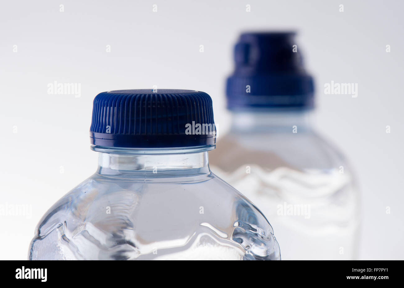 Close up of the top of a bottle of water. Stock Photo