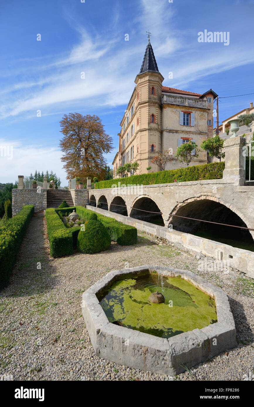 Formal French Garden of the Château du Grand Jardin Valensole Alpes-de-Haute-Provence Provence France Stock Photo