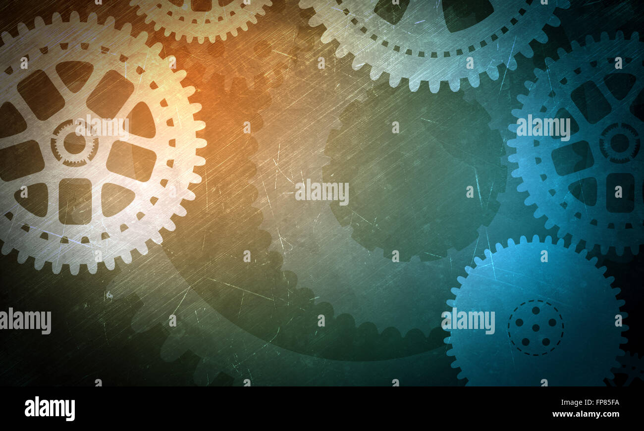 Abstract colorful background with cog wheels and lights Stock Photo - Alamy