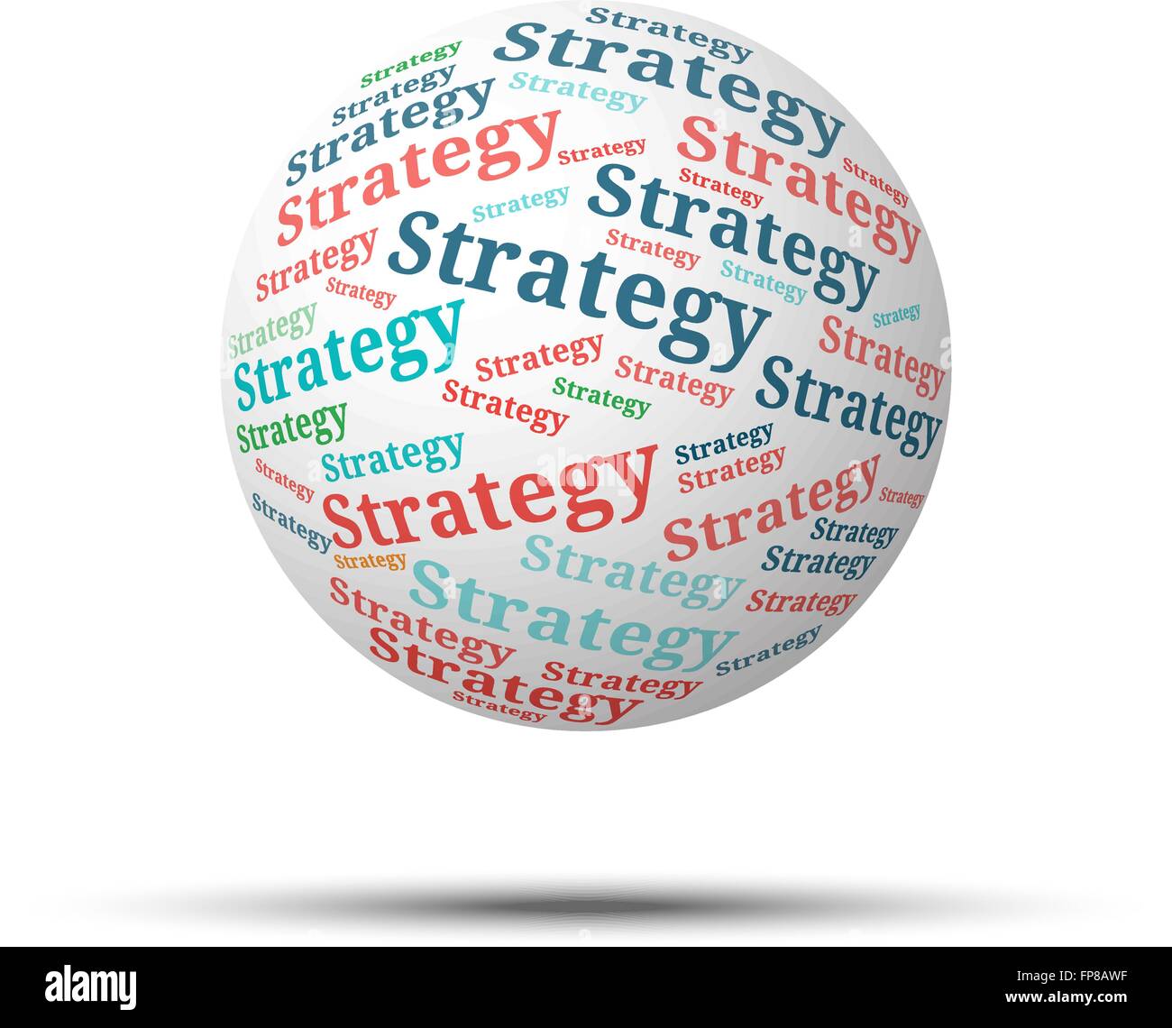 Tag cloud sphere Strategy, isolated on white background Stock Vector