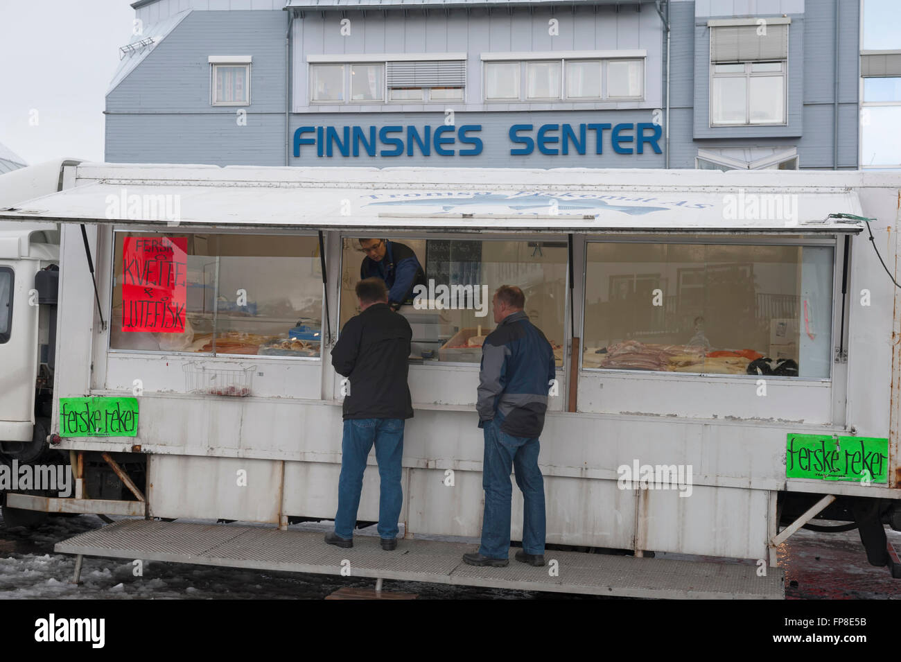 Motorized fishmonger at Finnsnes. Norway Stock Photo