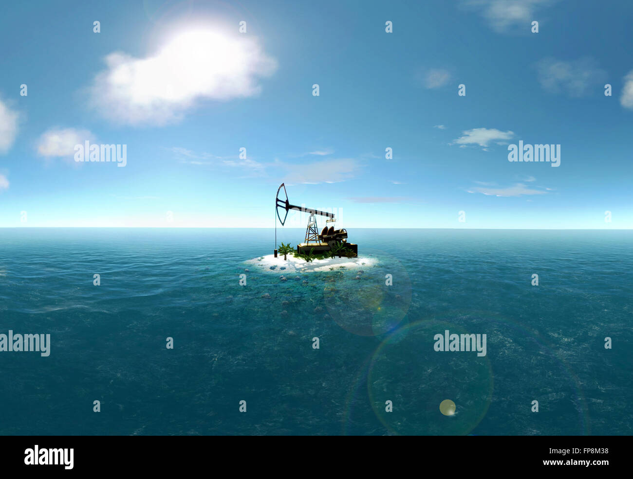 Island Oil Pump Stock Photo Alamy