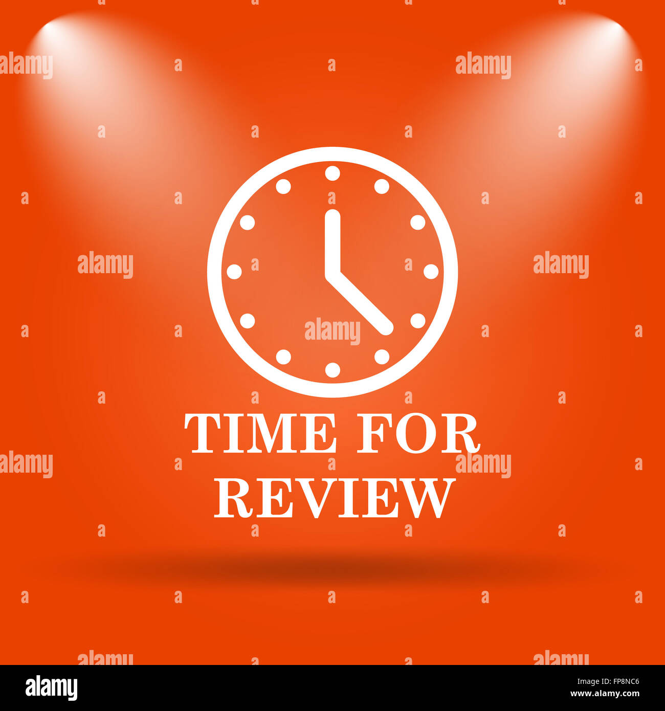 Time For Review Icon Internet Button On Orange Background Stock Photo Alamy