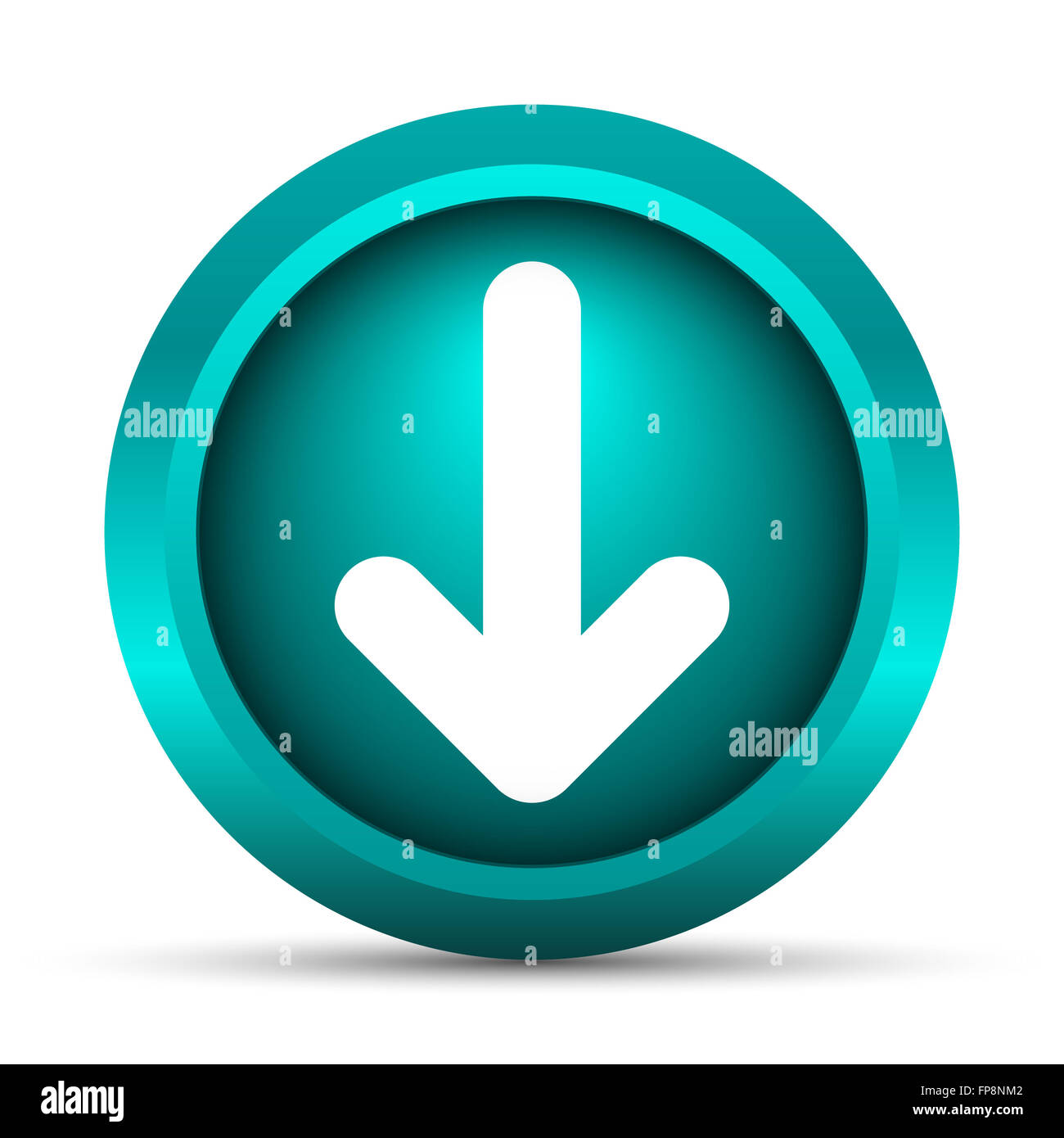 Down arrow icon. Internet button on white background Stock Photo - Alamy