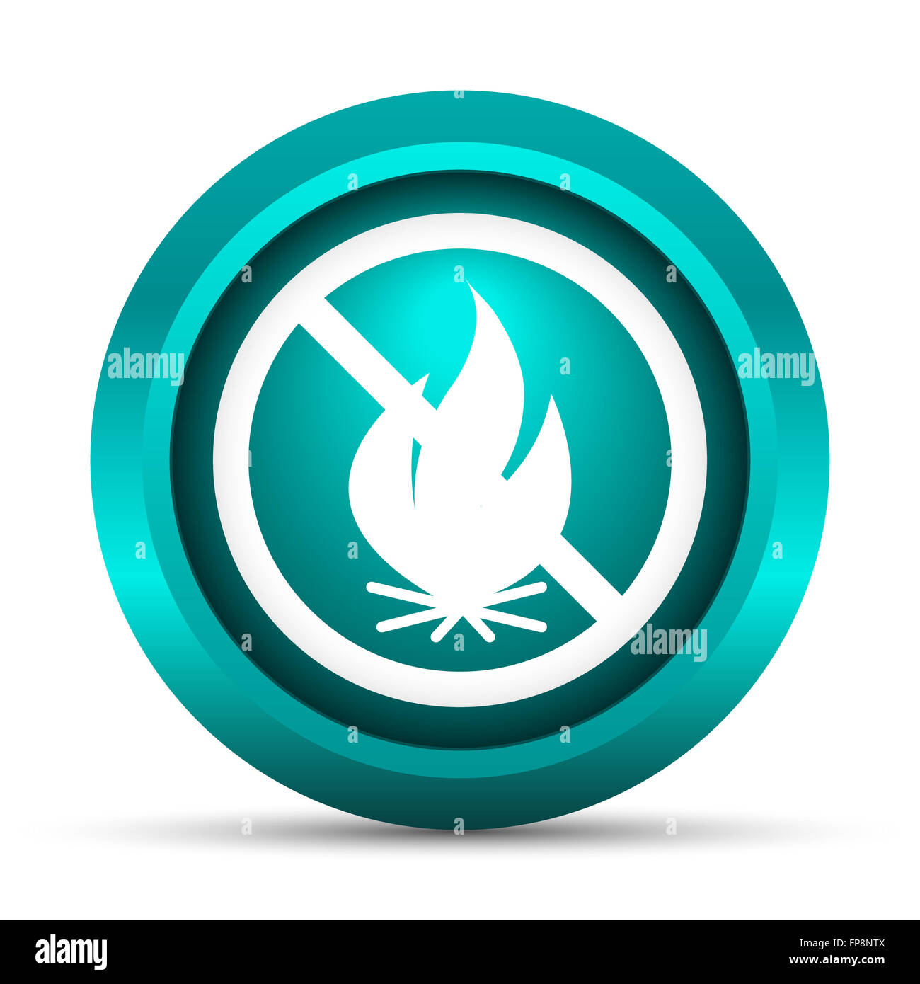 Fire forbidden icon. Internet button on white background Stock Photo ...