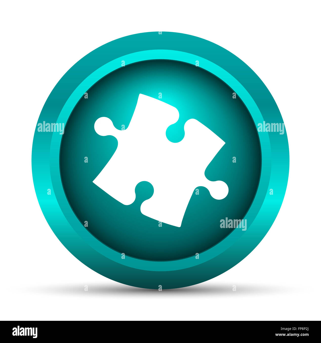 Puzzle piece icon. Internet button on white background Stock Photo - Alamy