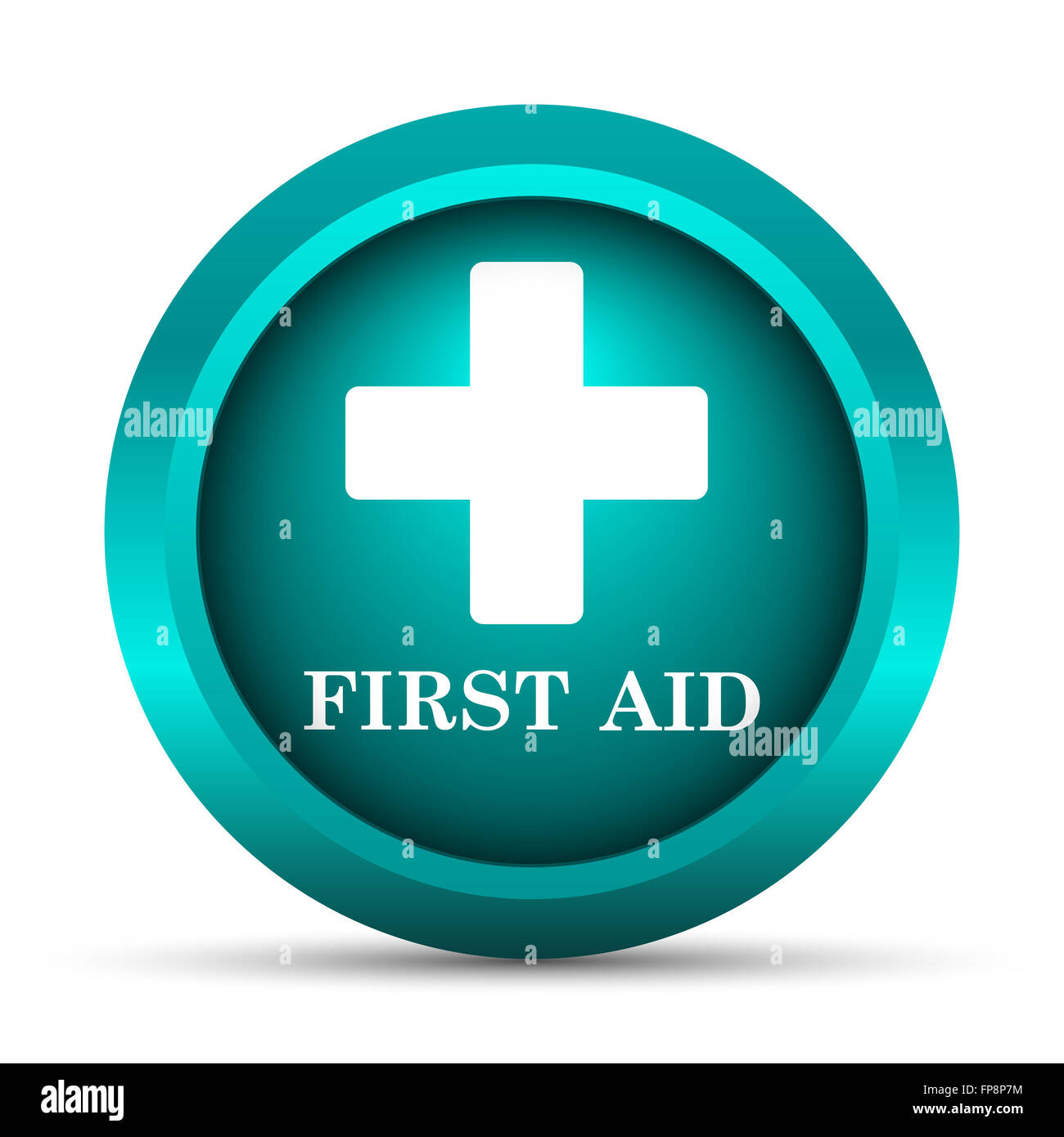 First aid icon. Internet button on white background Stock Photo - Alamy