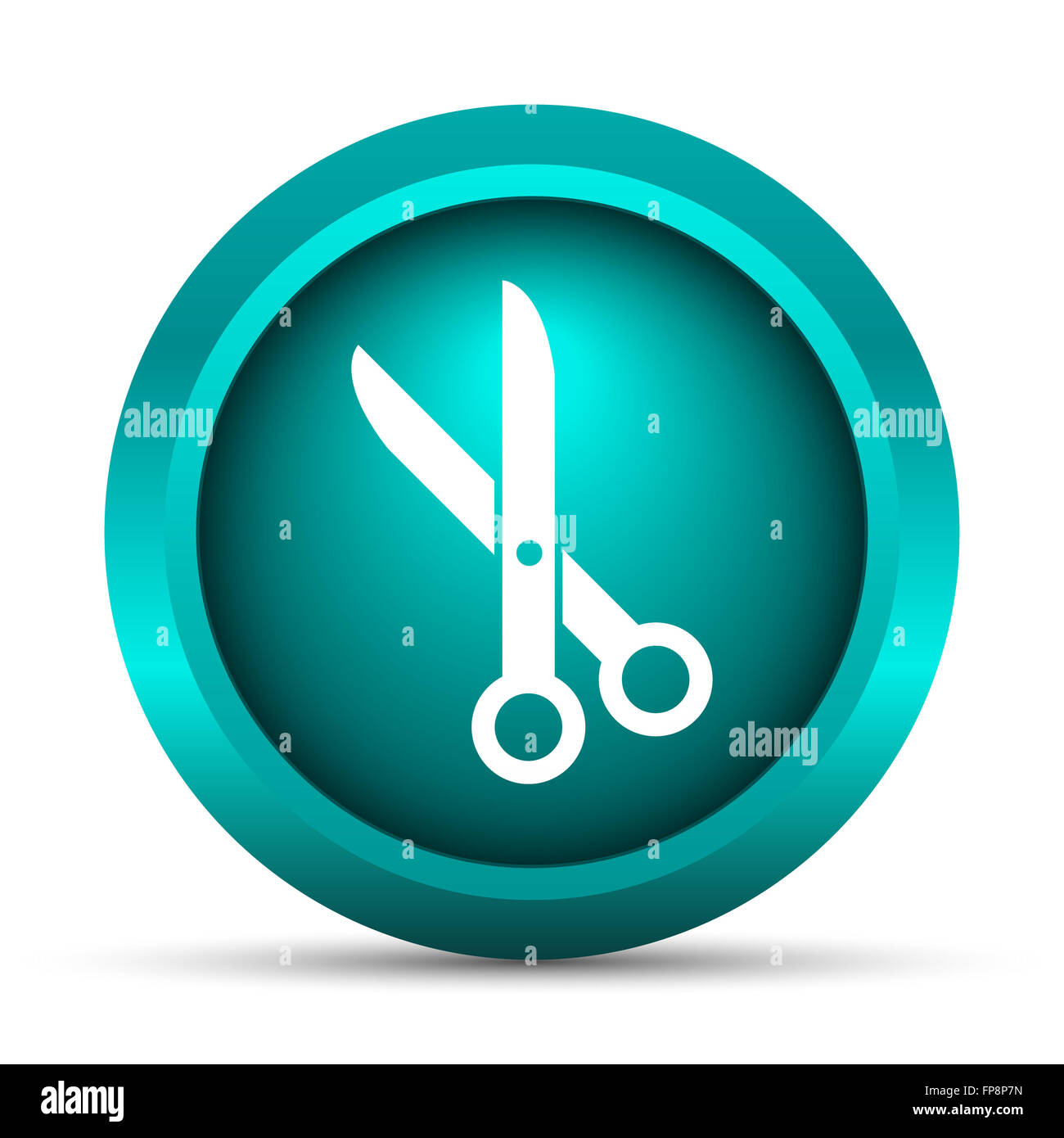 Cut icon. Internet button on white background Stock Photo - Alamy