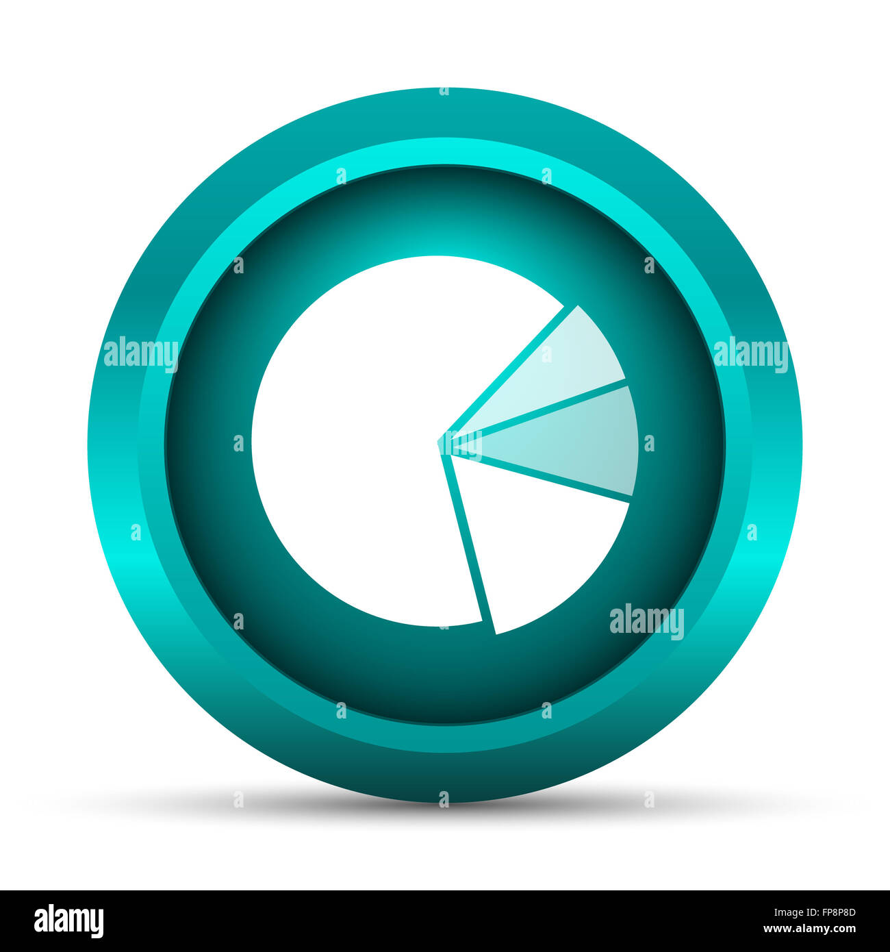Chart pie icon. Internet button on white background Stock Photo - Alamy