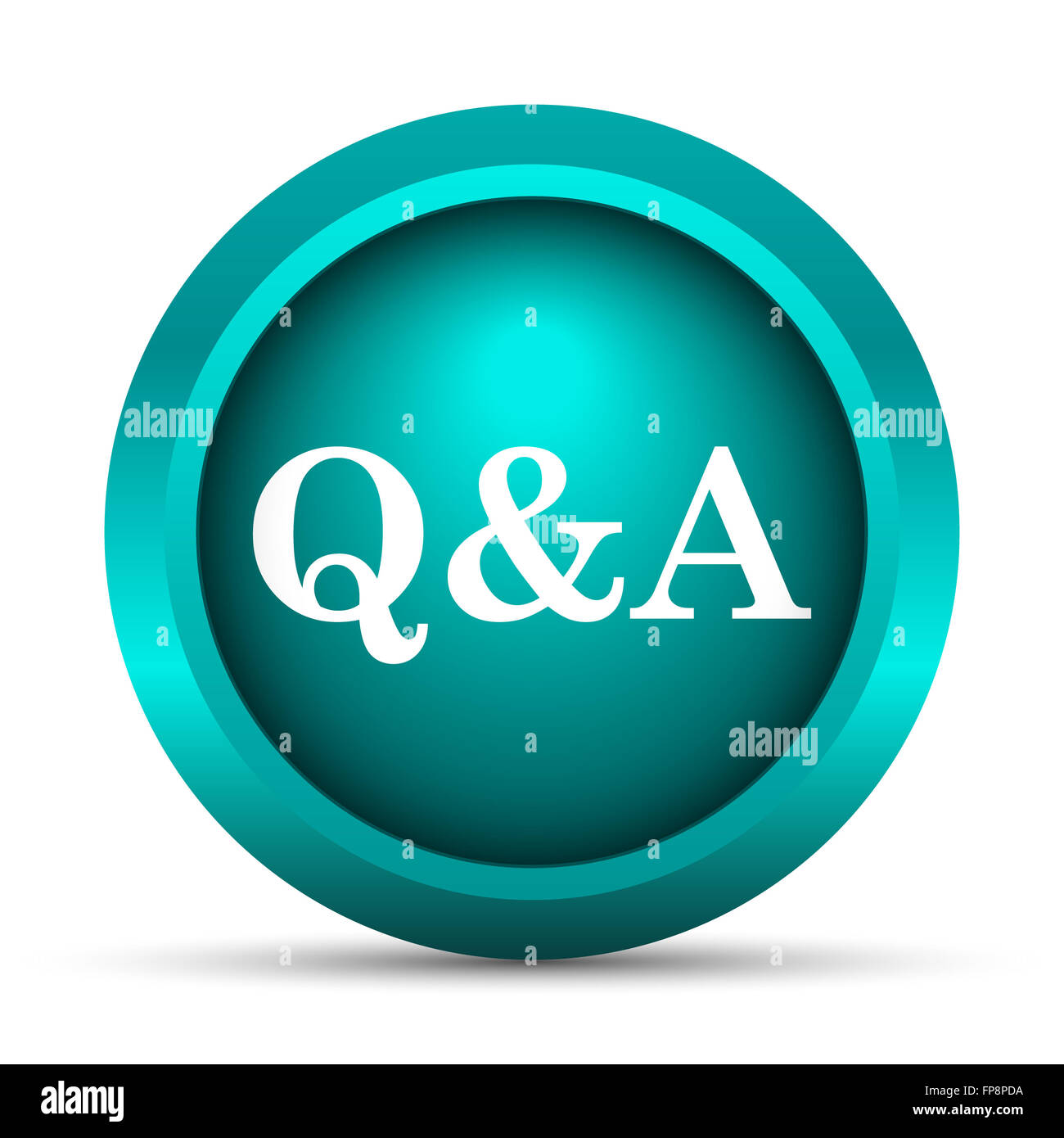 Q&A icon. Internet button on white background Stock Photo - Alamy