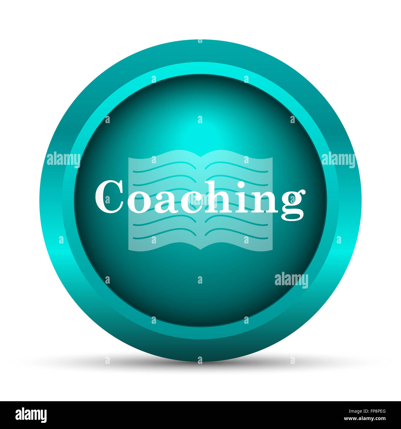 Coaching icon. Internet button on white background Stock Photo - Alamy