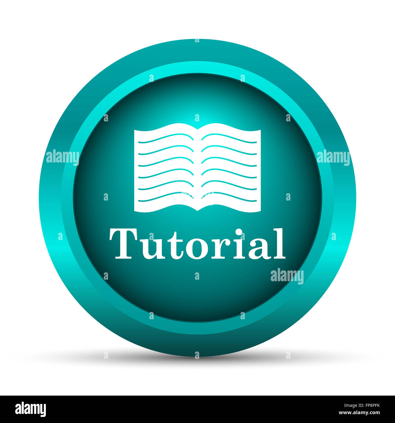 Tutorial icon. Internet button on white background Stock Photo - Alamy