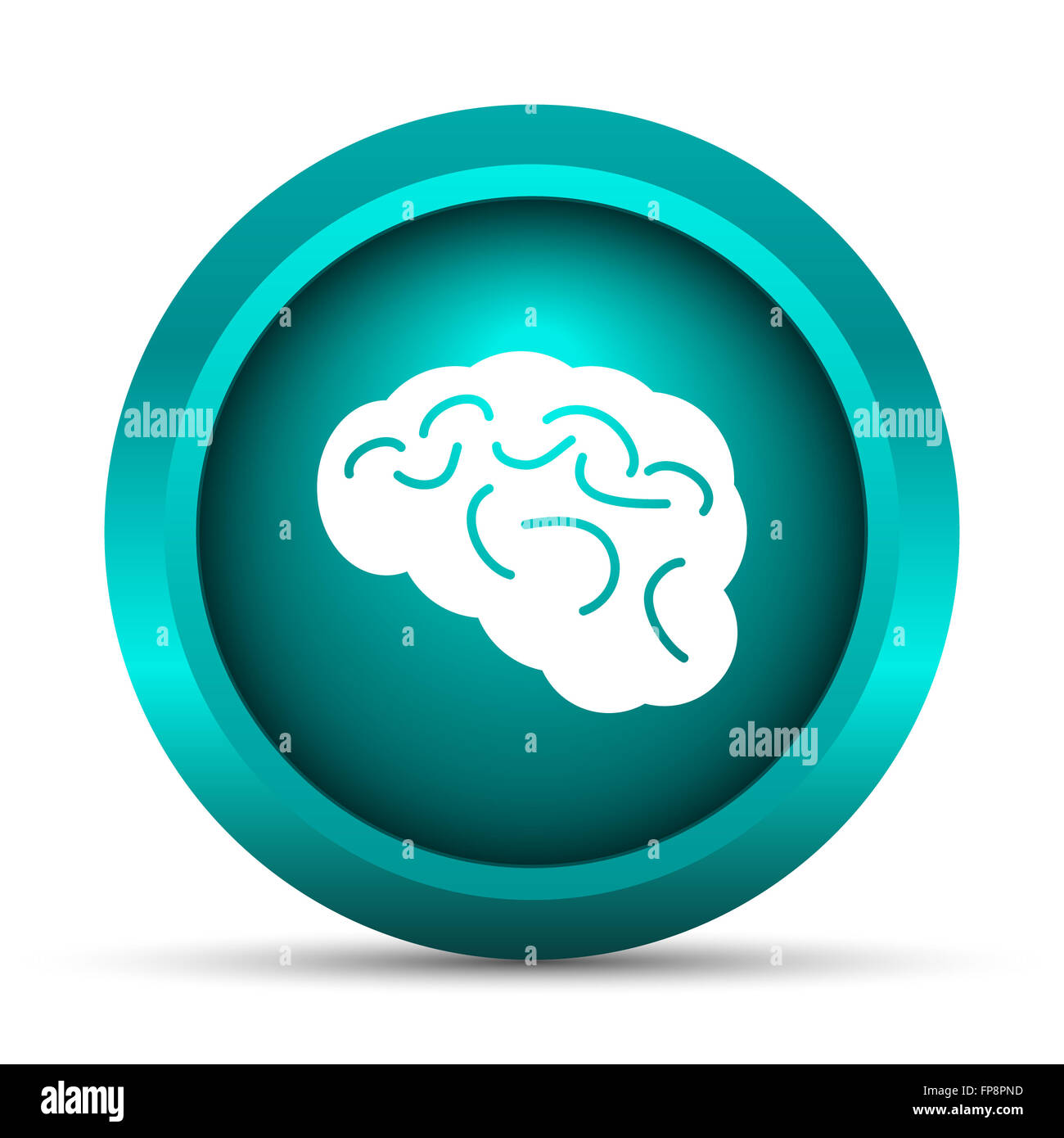 Brain icon. Internet button on white background Stock Photo - Alamy