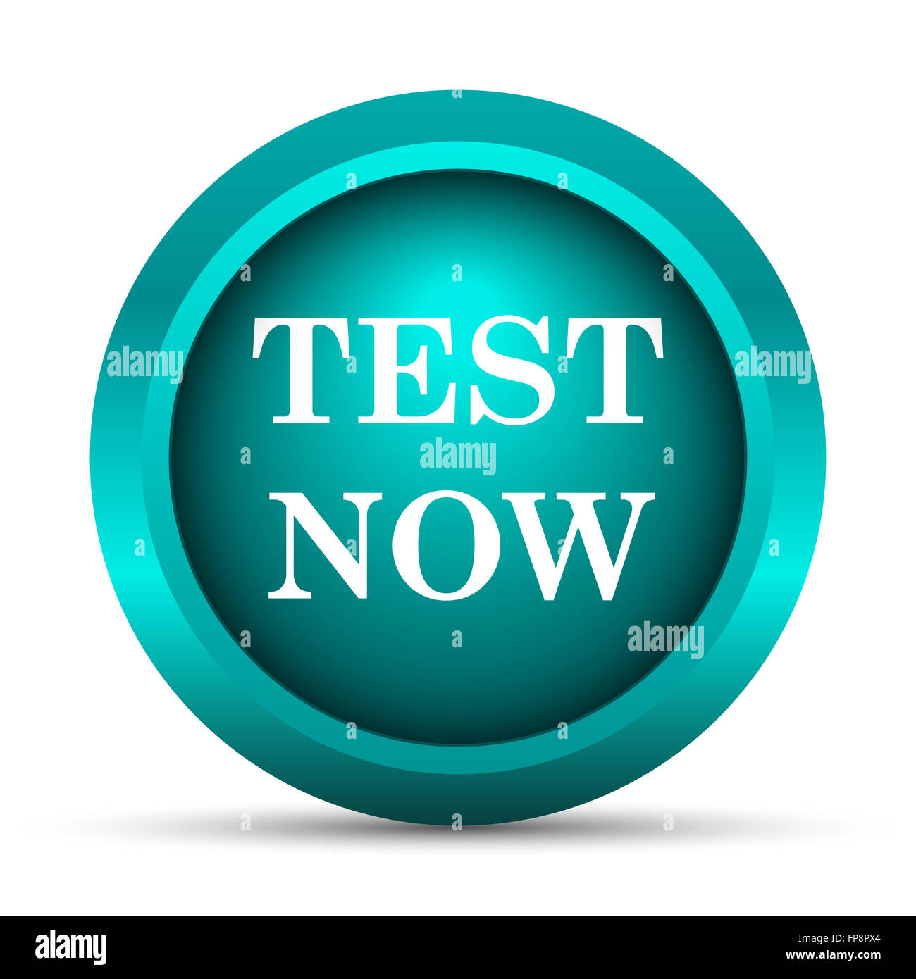 Test now icon. Internet button on white background Stock Photo - Alamy