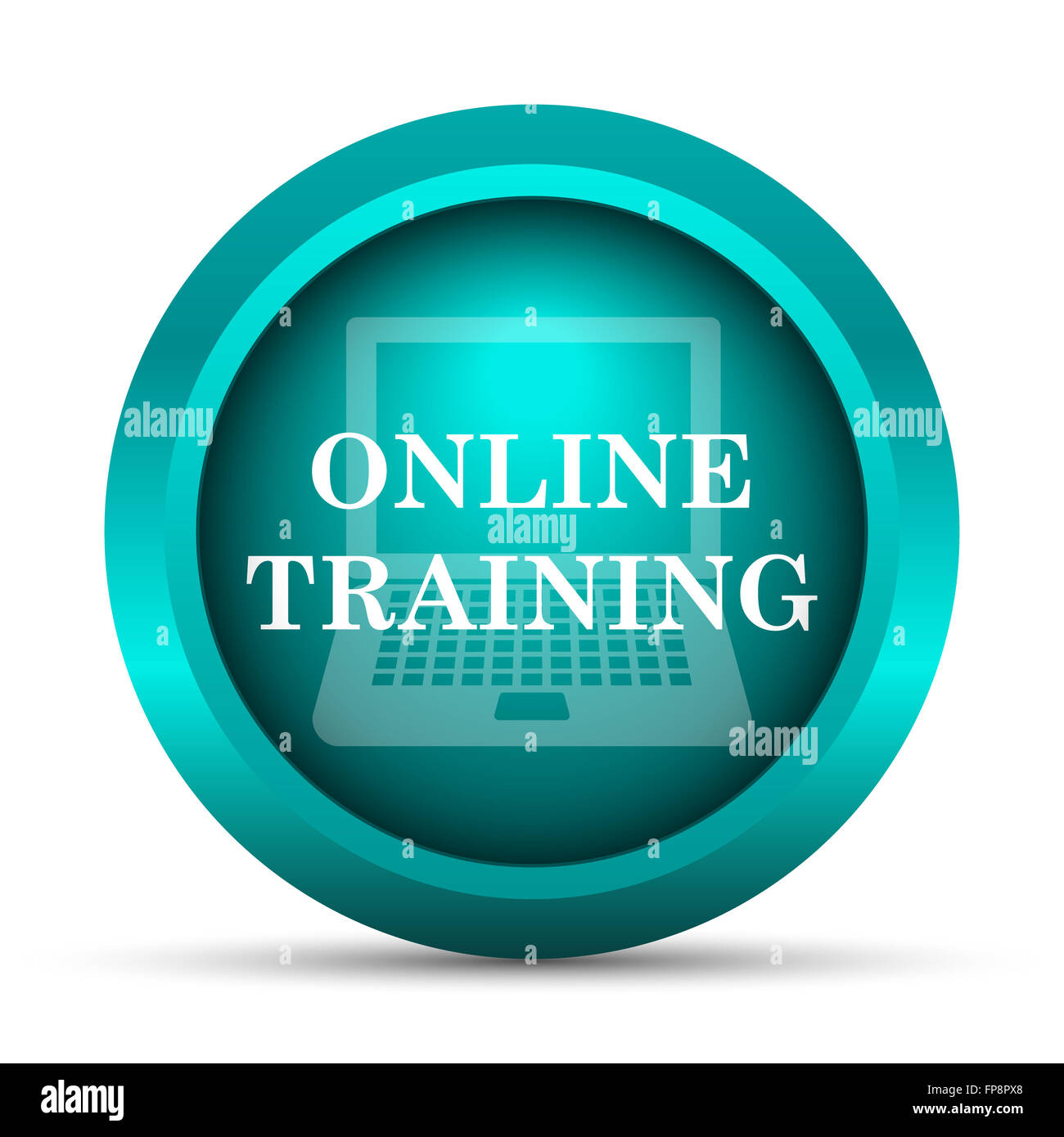 Online training icon. Internet button on white background Stock Photo ...