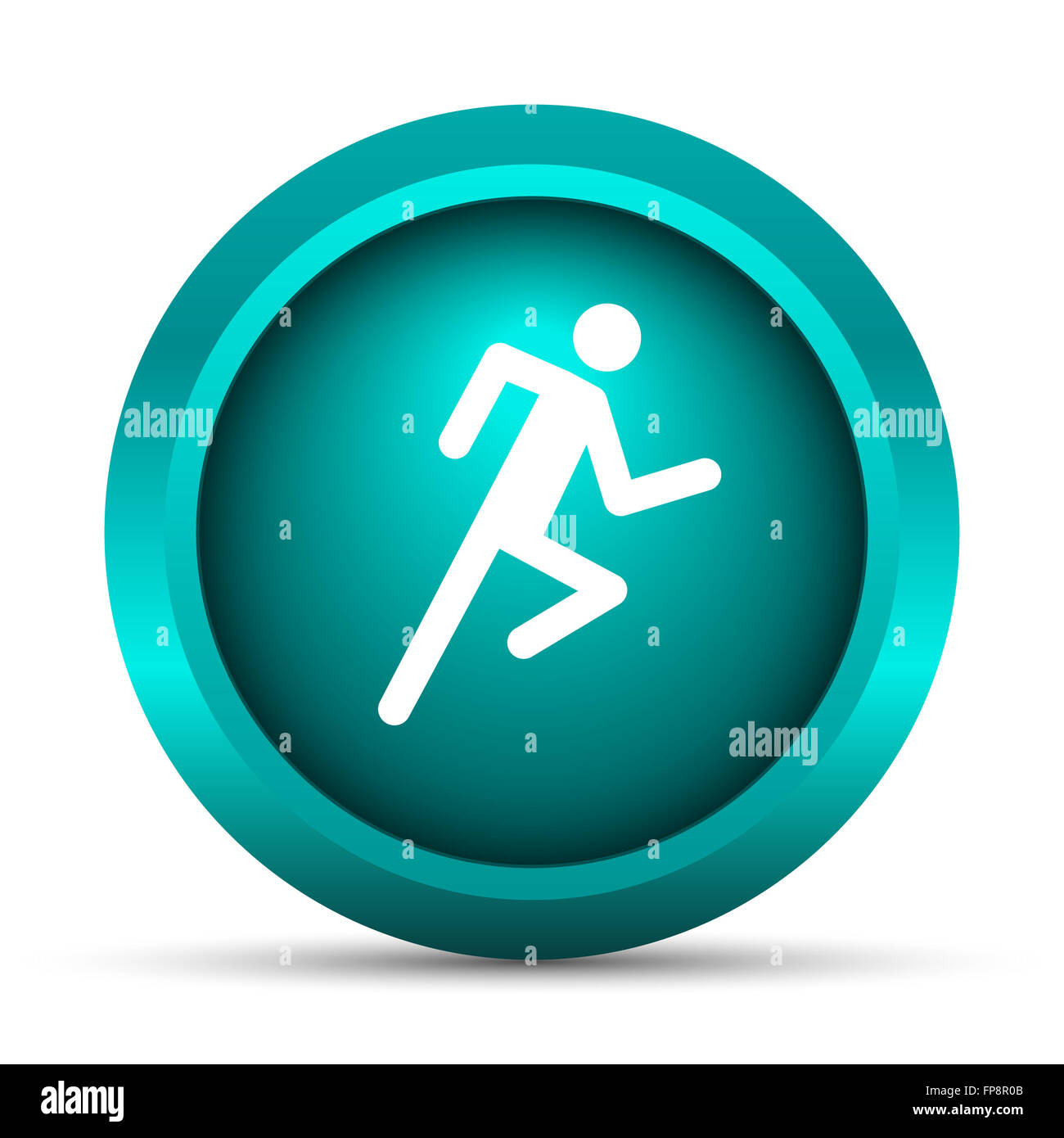 Running man icon. Internet button on white background Stock Photo - Alamy