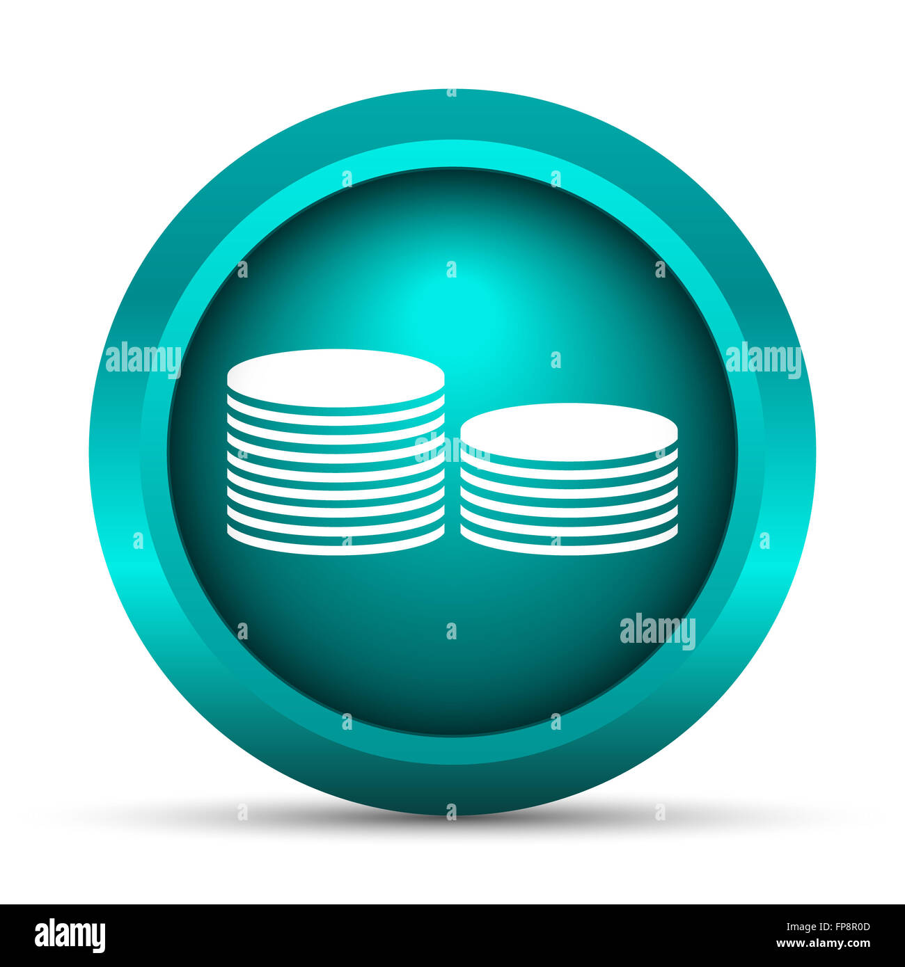 Coins.Money icon. Internet button on white background Stock Photo - Alamy