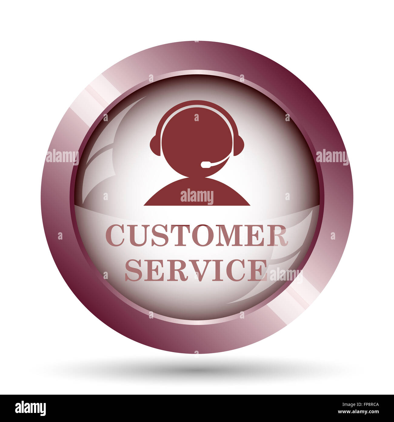 Customer service icon. Internet button on white background Stock Photo ...