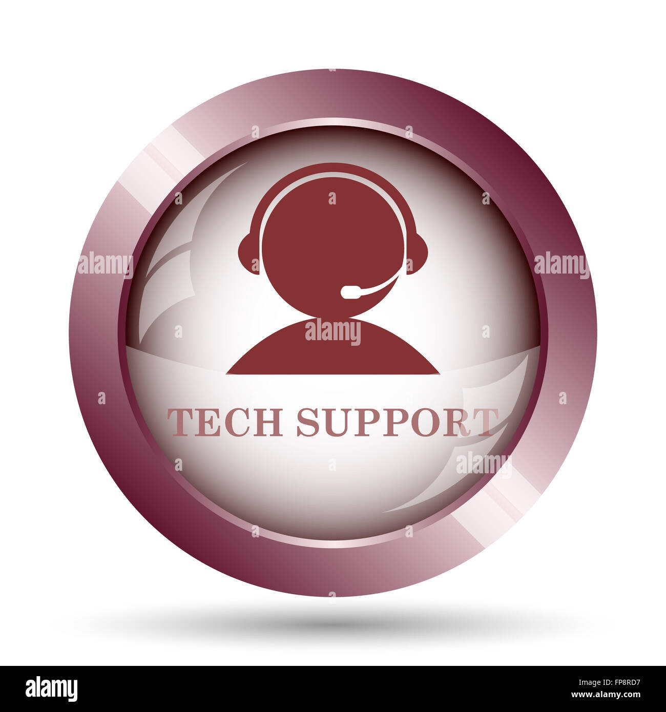 Tech support icon. Internet button on white background Stock Photo - Alamy