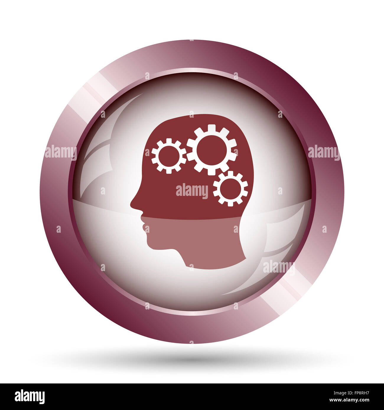 Brain icon. Internet button on white background Stock Photo - Alamy